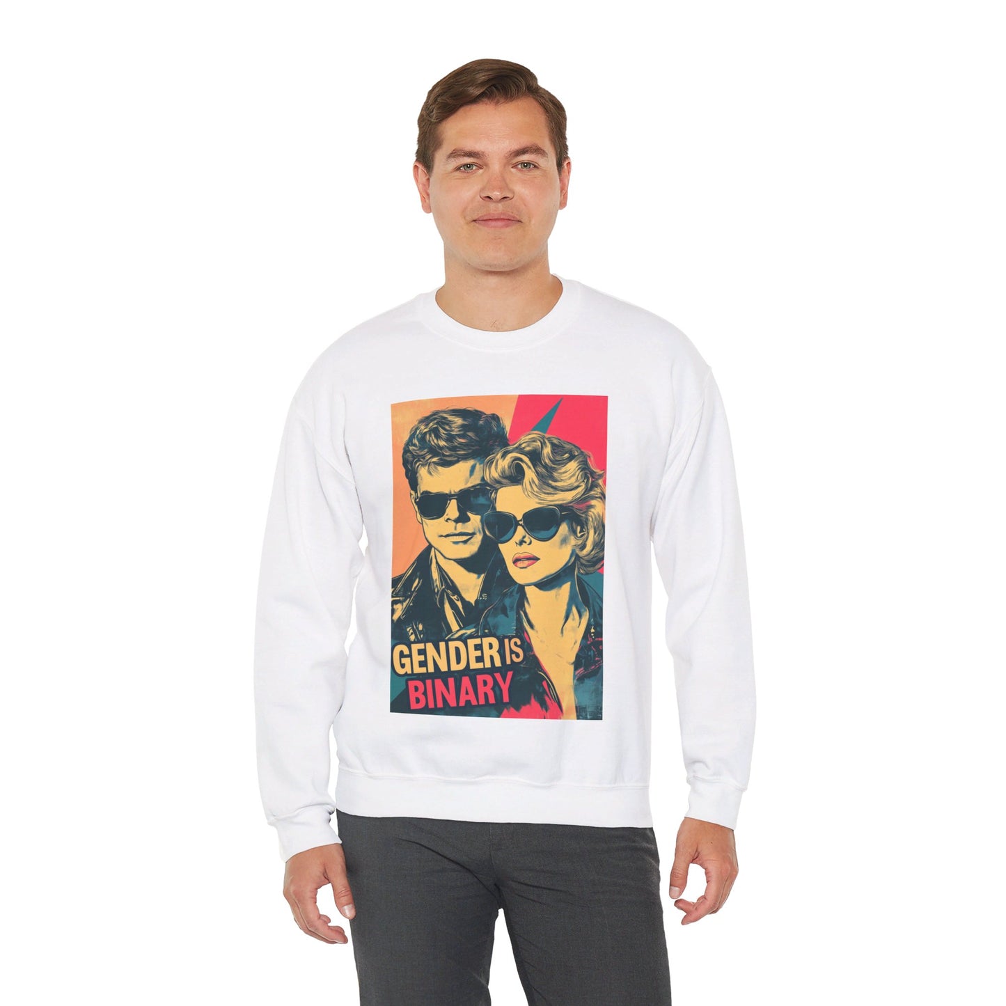 Gender Is Binary Unisex Heavy Blend™ Crewneck Sweatshirt