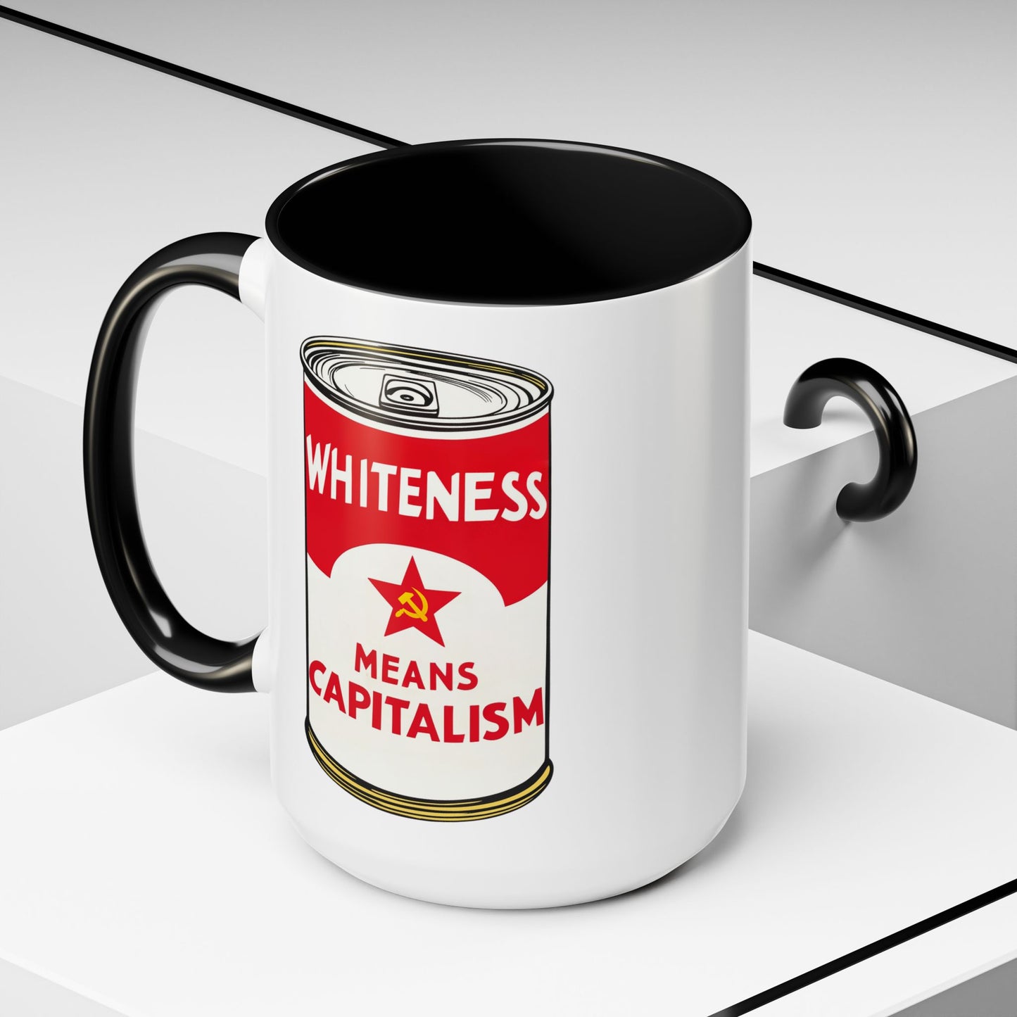 Whiteness Means Capitalism Soup Can Accent Coffee Mug (11 or 15oz)