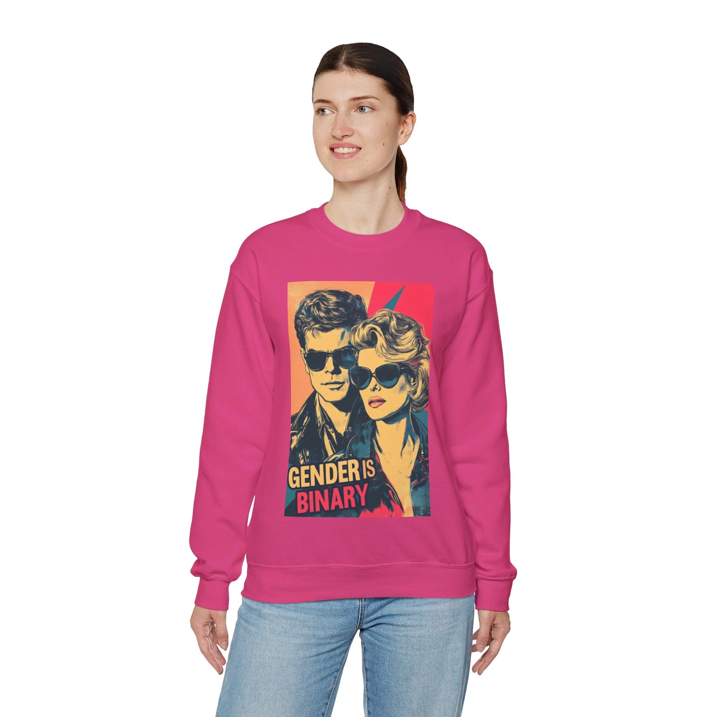 Gender Is Binary Unisex Heavy Blend™ Crewneck Sweatshirt