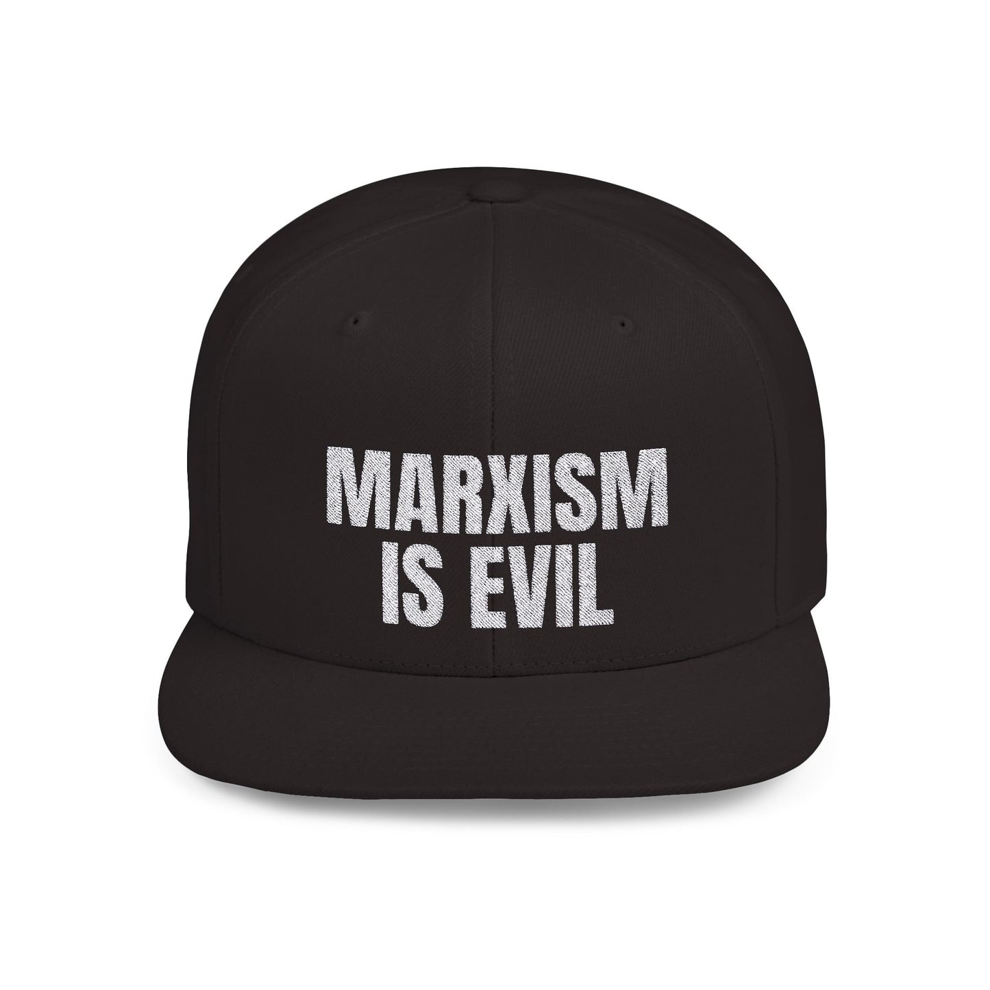 Marxism Is Evil (White) Flat Bill Snapback