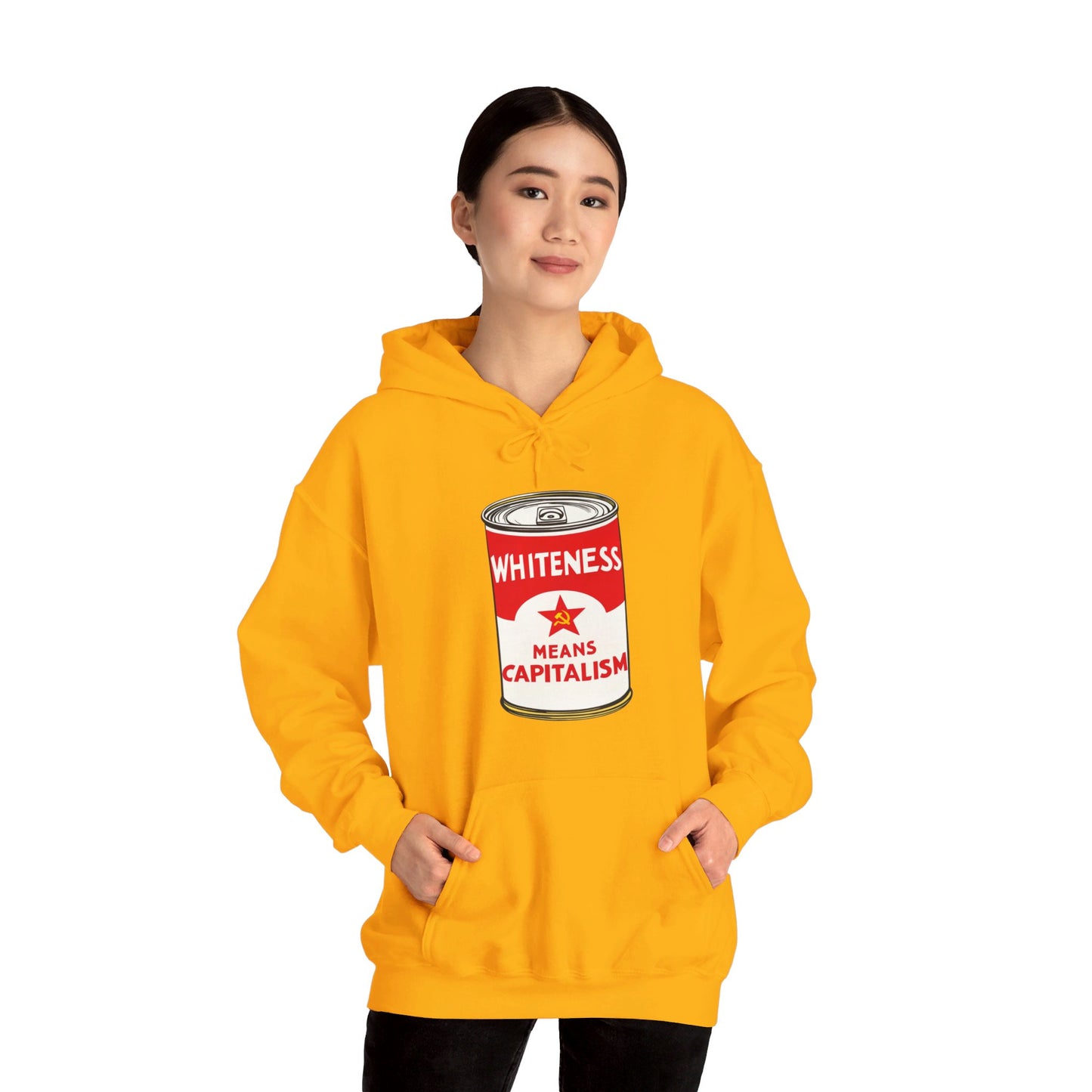 Whiteness Means Capitalism Soup Can Unisex Heavy Blend™ Hooded Sweatshirt