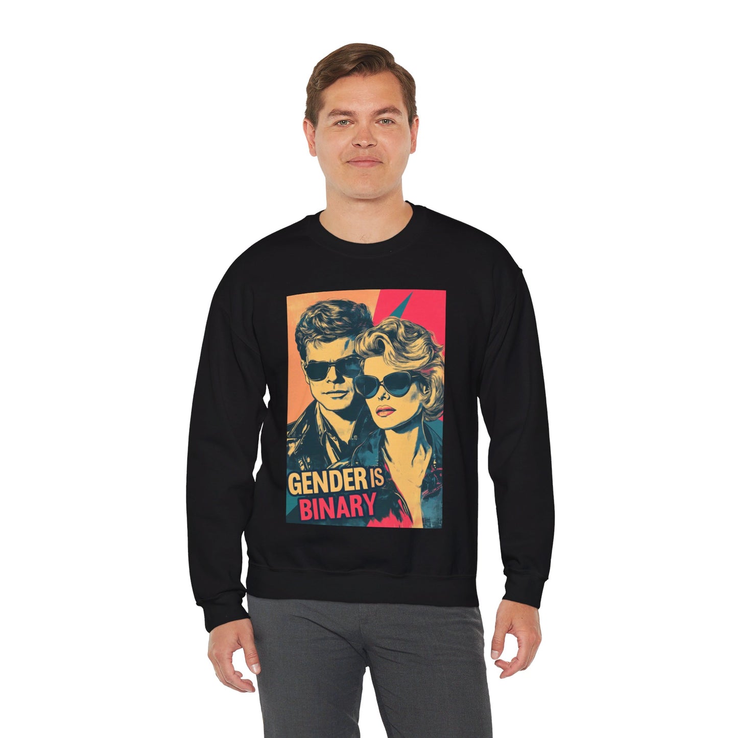 Gender Is Binary Unisex Heavy Blend™ Crewneck Sweatshirt