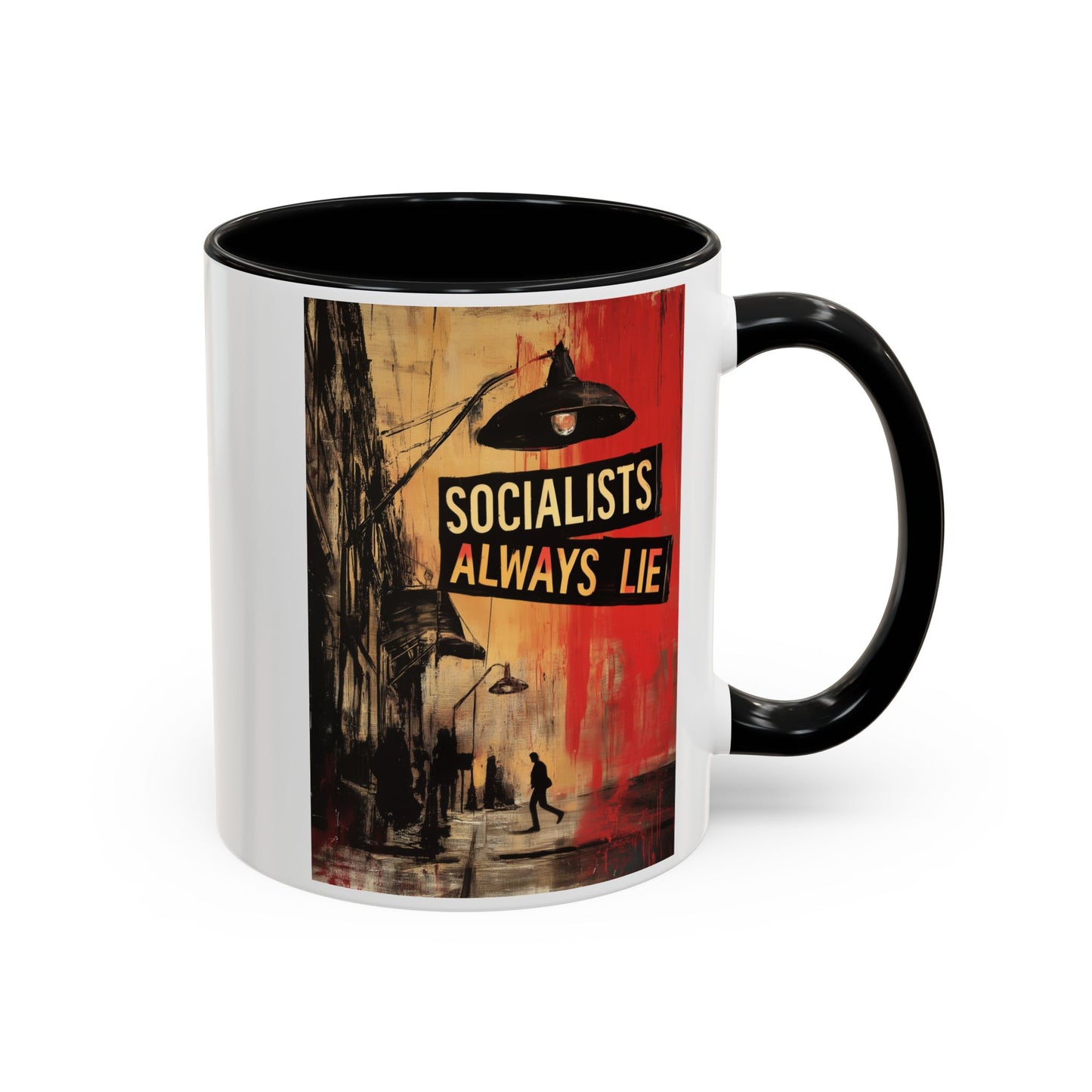 Socialists Always Lie - City Scene, Accent Coffee Mug (11or 15oz)