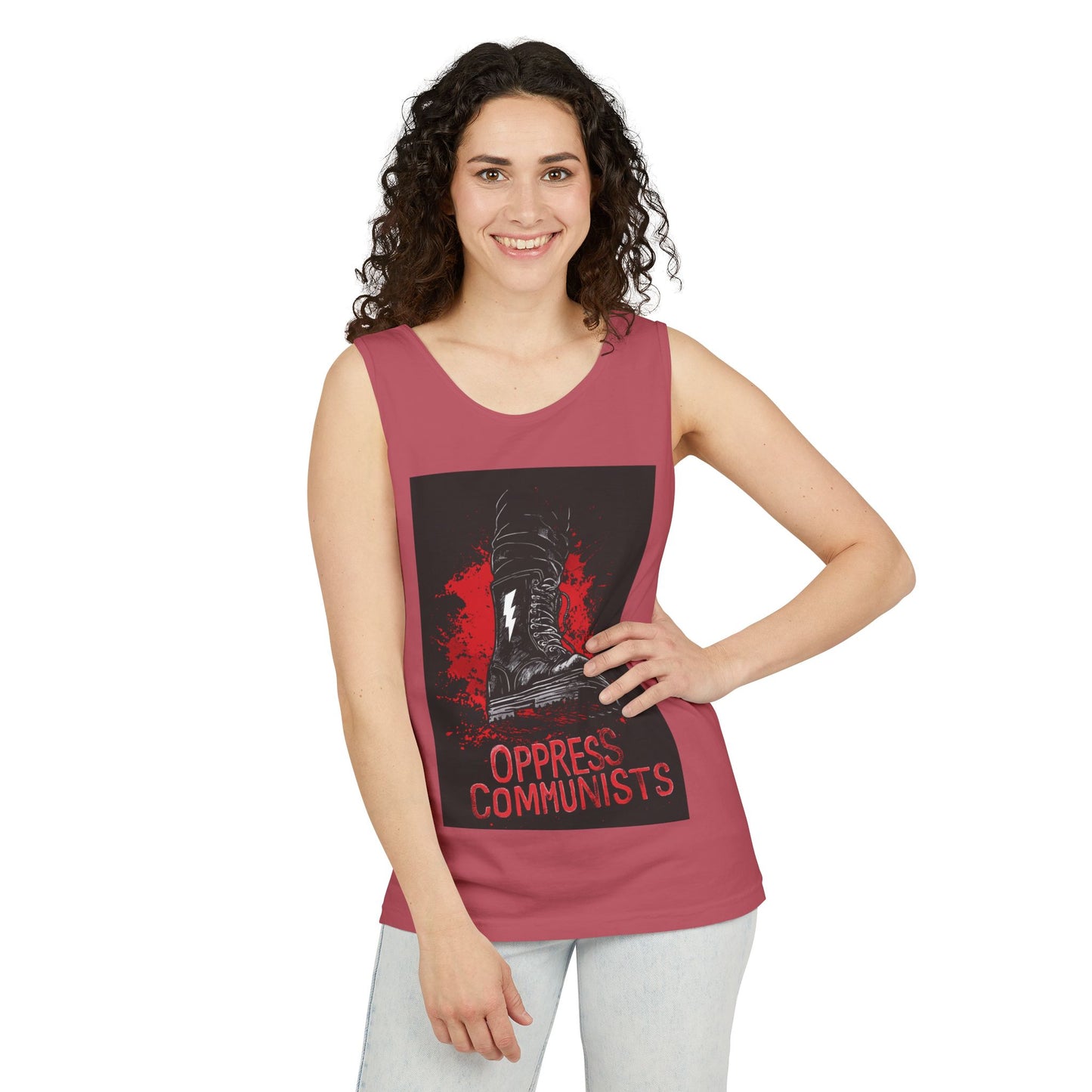 Oppress Communists Unisex Garment-Dyed Tank Top