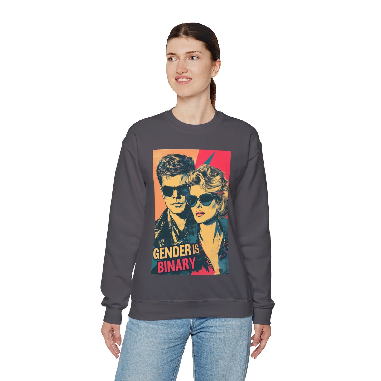 Gender Is Binary Unisex Heavy Blend™ Crewneck Sweatshirt