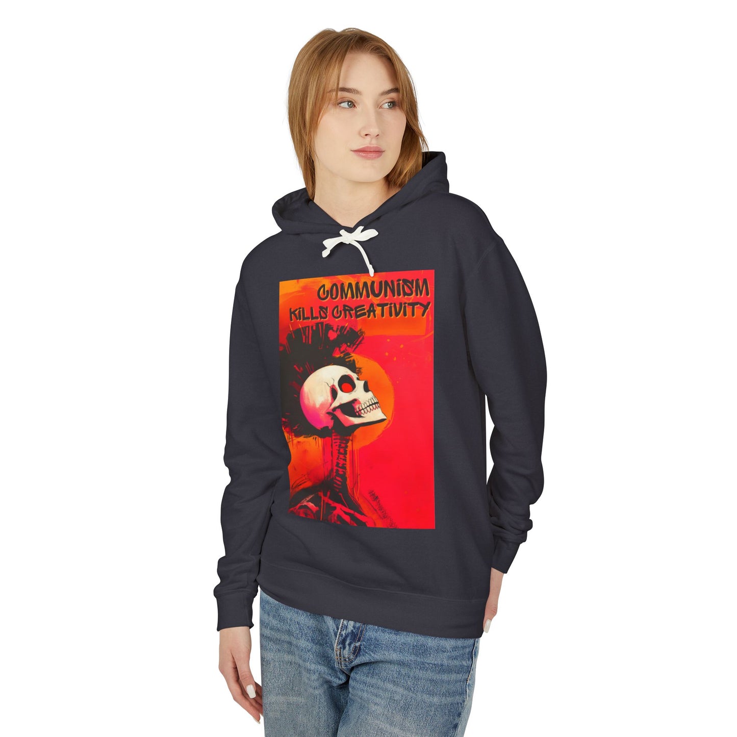 Communism Kills Creativity Unisex Lightweight Hooded Sweatshirt