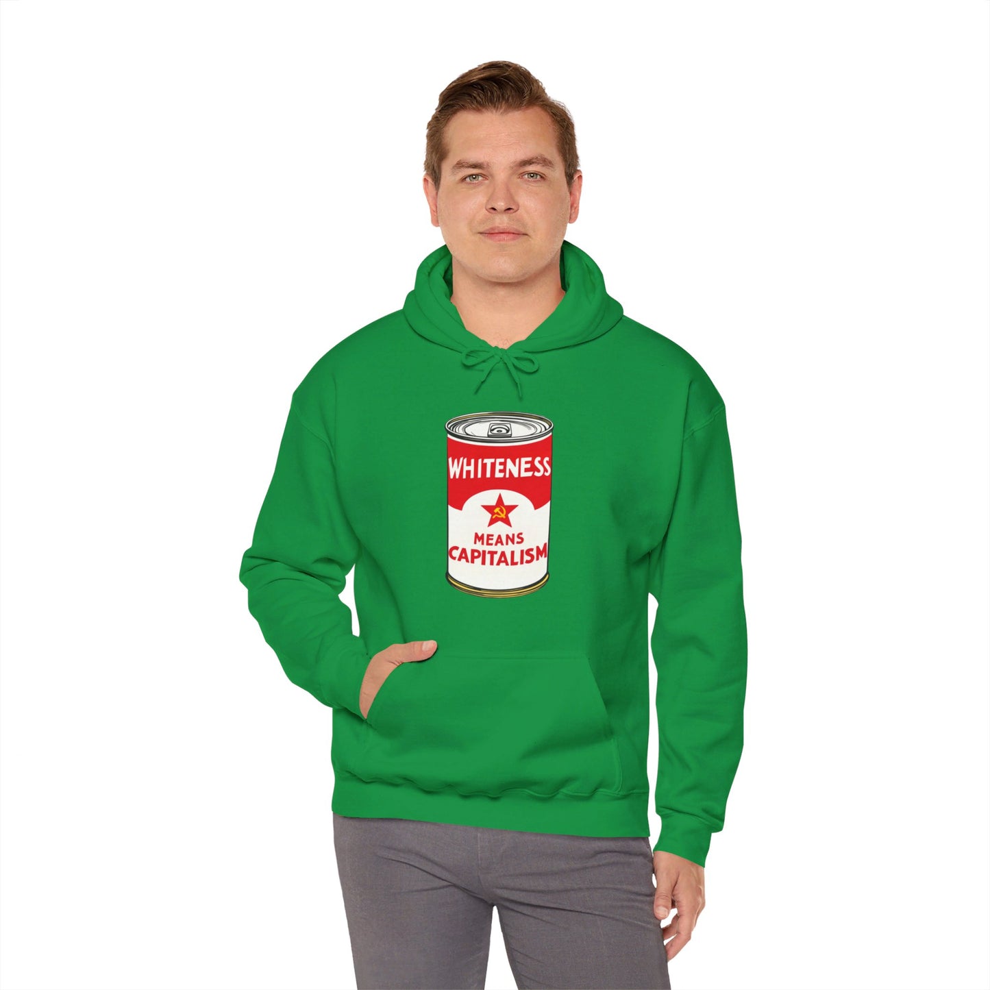 Whiteness Means Capitalism Soup Can Unisex Heavy Blend™ Hooded Sweatshirt