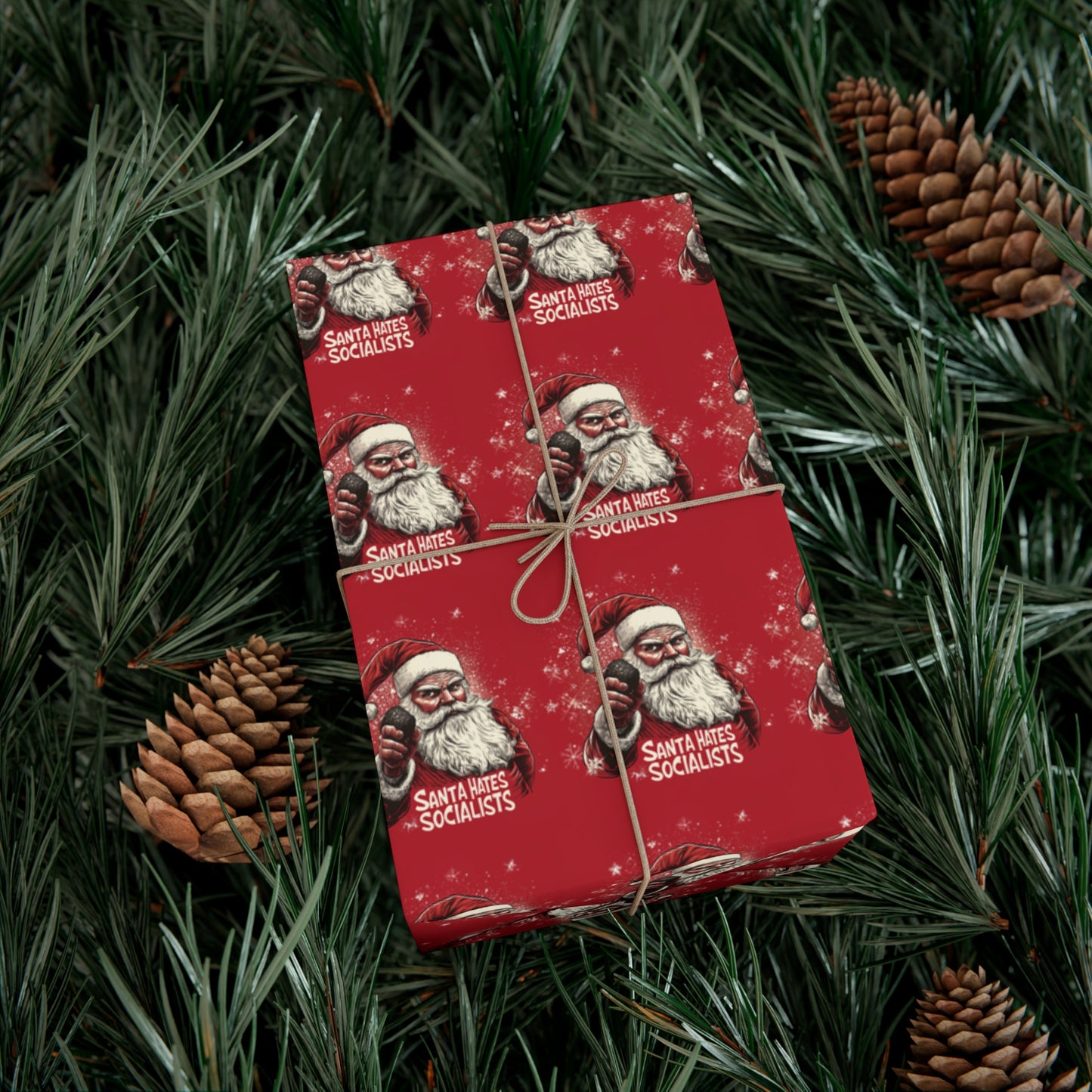 Santa Hates Socialists Gift Wrap Papers