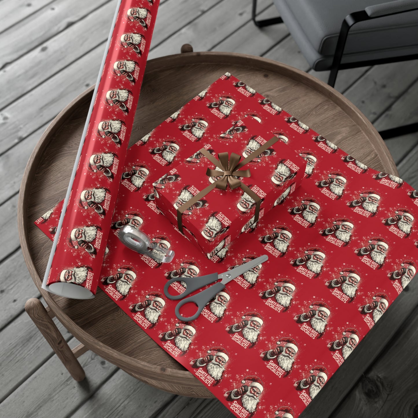 Santa Hates Socialists Gift Wrap Papers