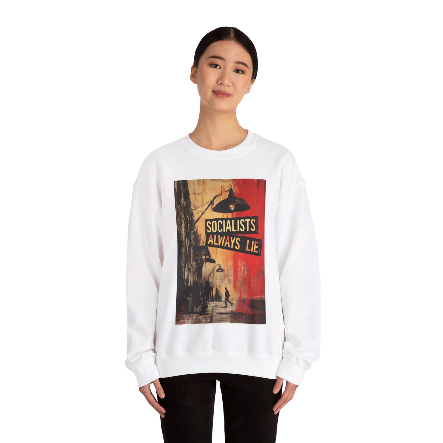 Socialists Always Lie - City Scene, Unisex Heavy Blend™ Crewneck Sweatshirt