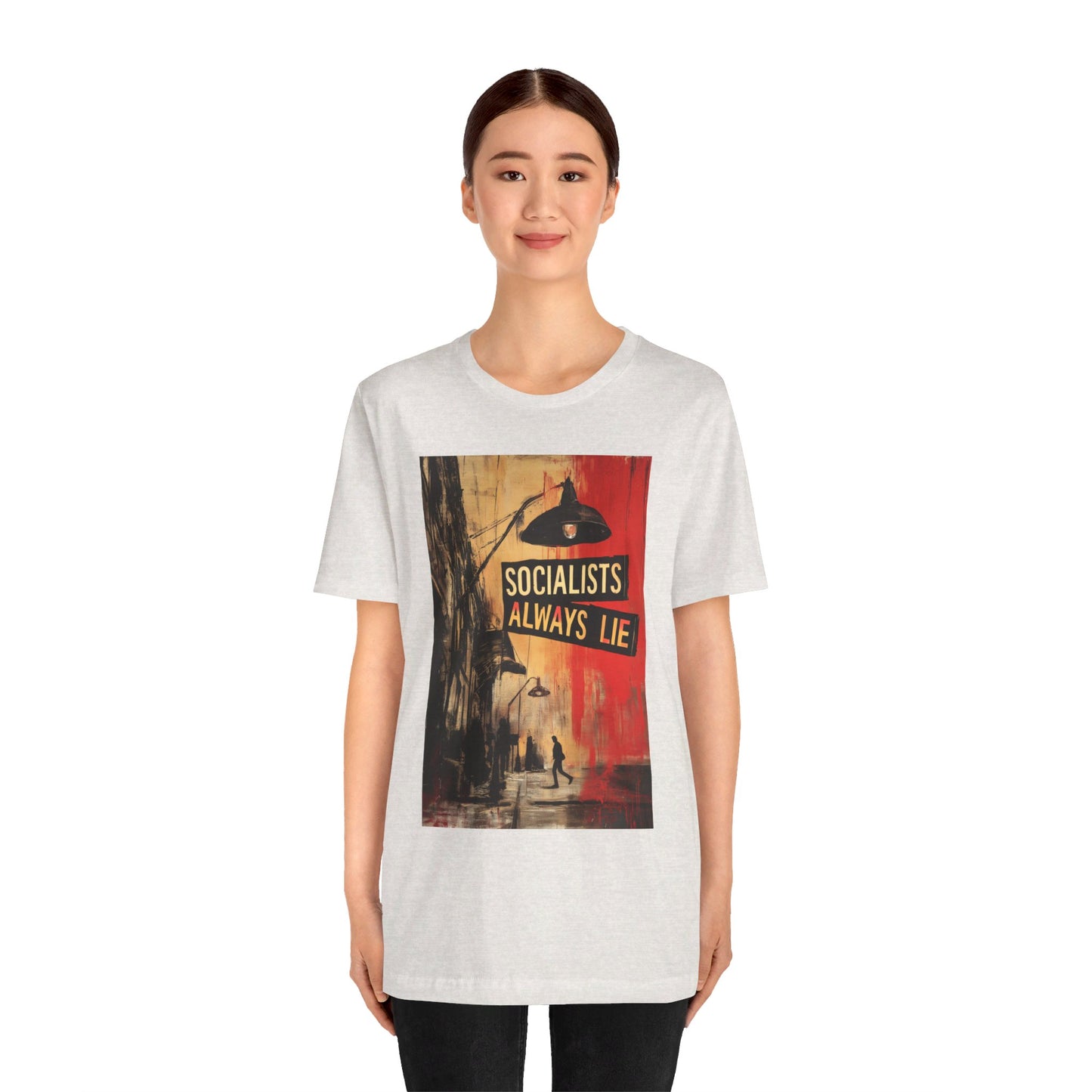 Socialists Always Lie - City Scene, Unisex Jersey Short Sleeve Tee