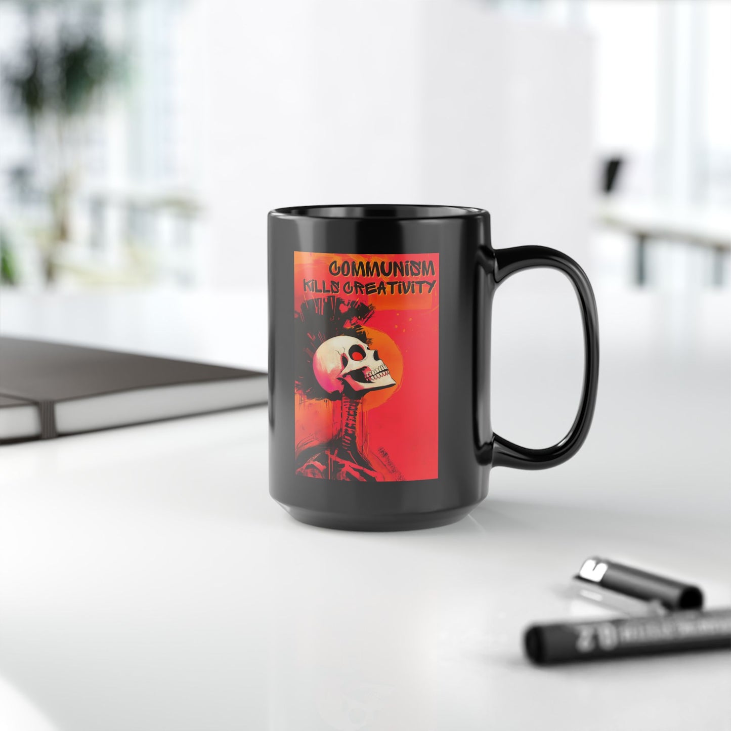 Communism Kills Creativity Black Mug (15oz)