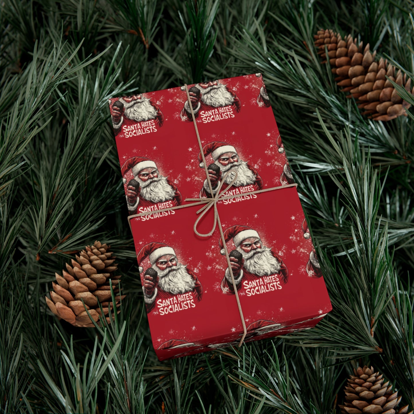 Santa Hates Socialists Gift Wrap Papers