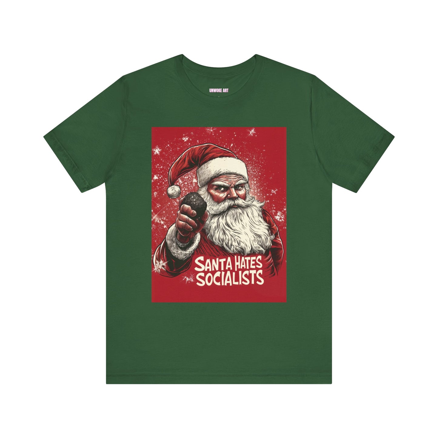 Santa Hates Socialists Unisex Jersey Short Sleeve Tee