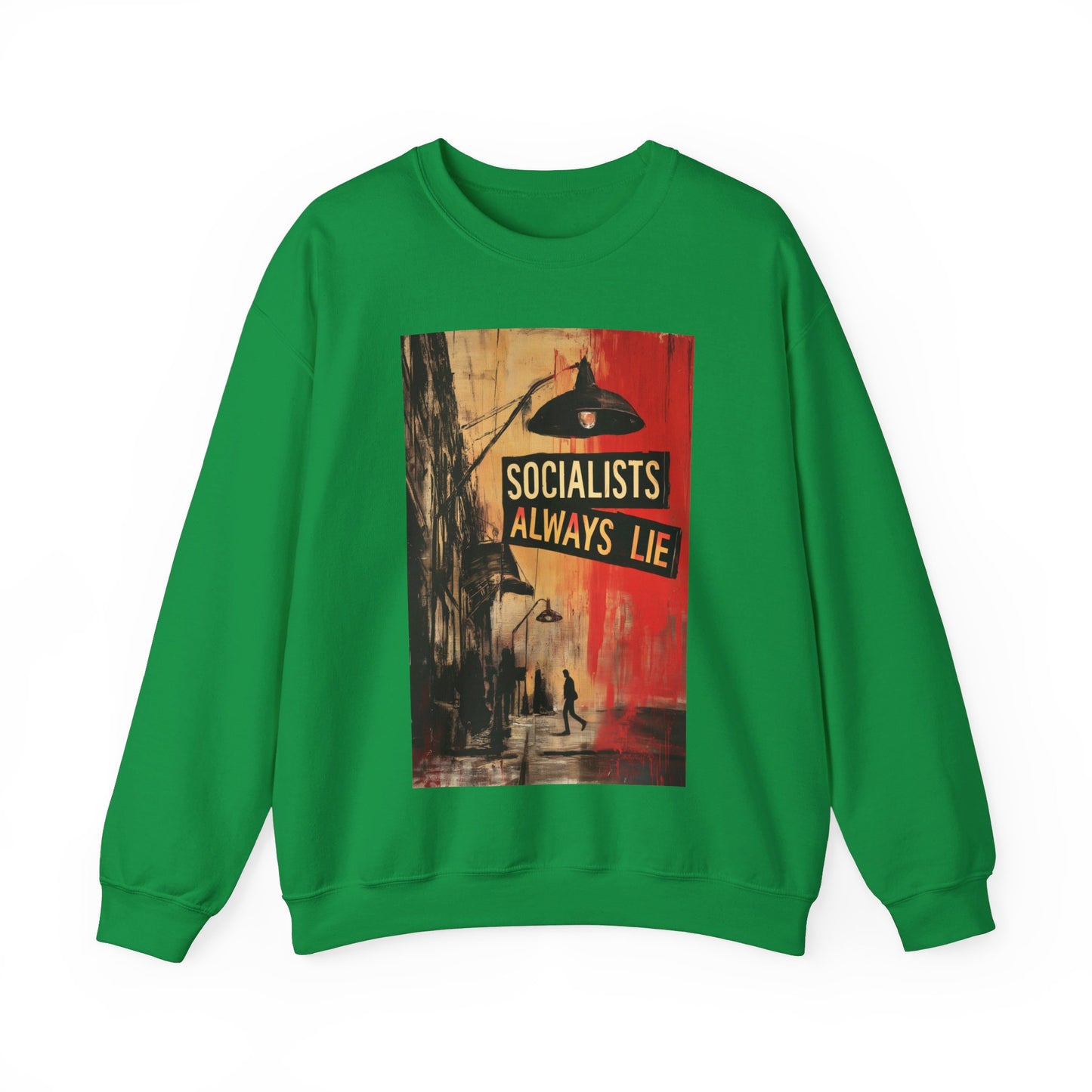 Socialists Always Lie - City Scene, Unisex Heavy Blend™ Crewneck Sweatshirt