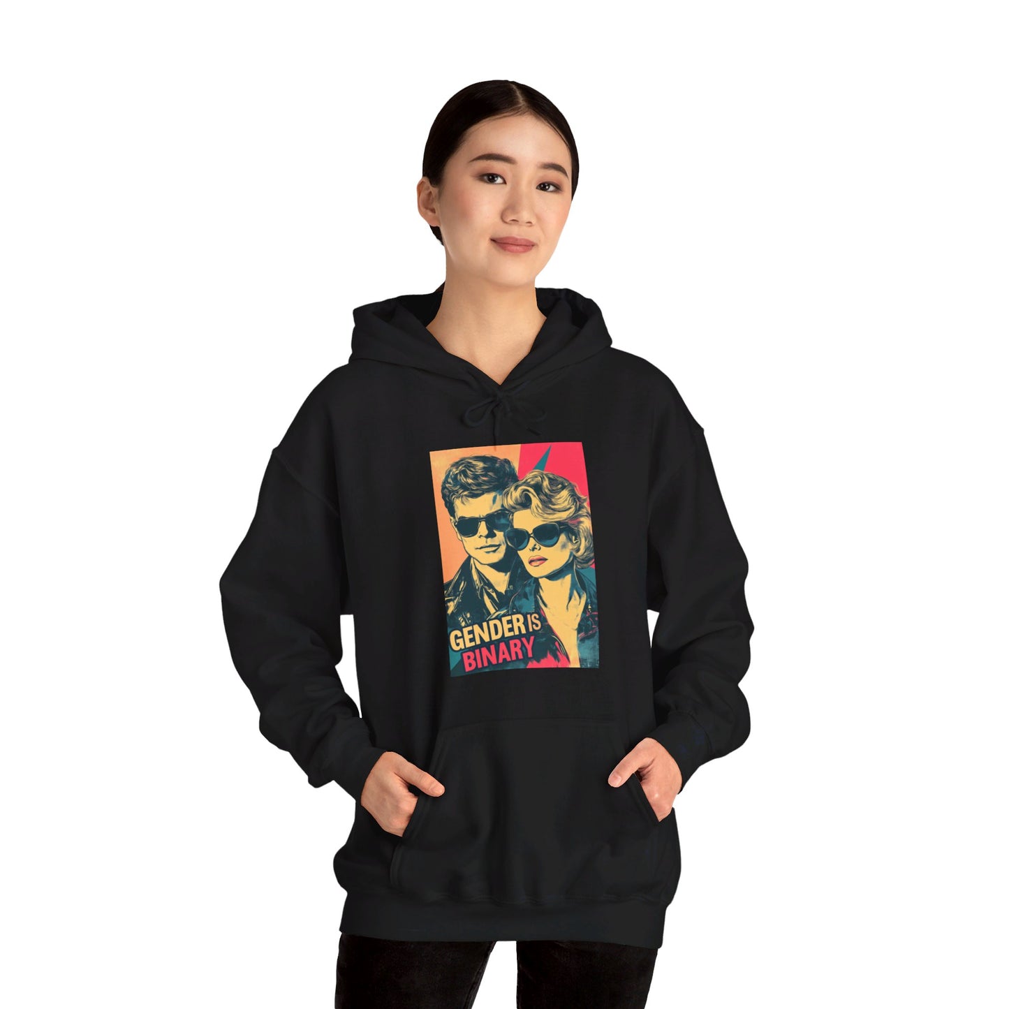 Gender Is Binary Unisex Heavy Blend™ Hooded Sweatshirt