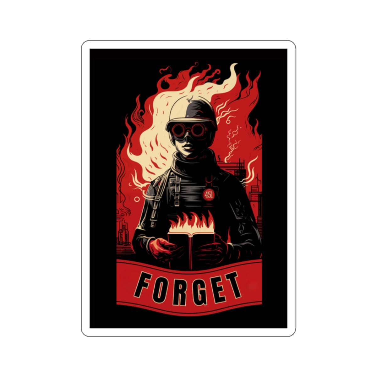 Fahrenheit 451 Kiss-Cut Stickers
