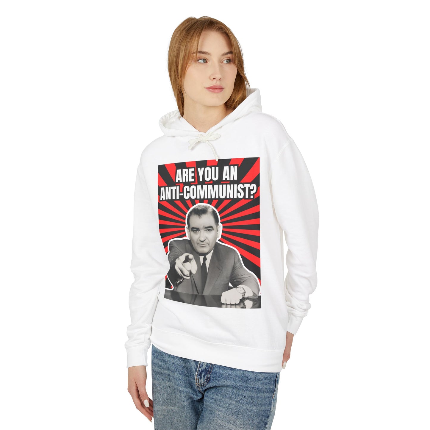 Are You An Anti-Communist? Unisex Lightweight Hooded Sweatshirt