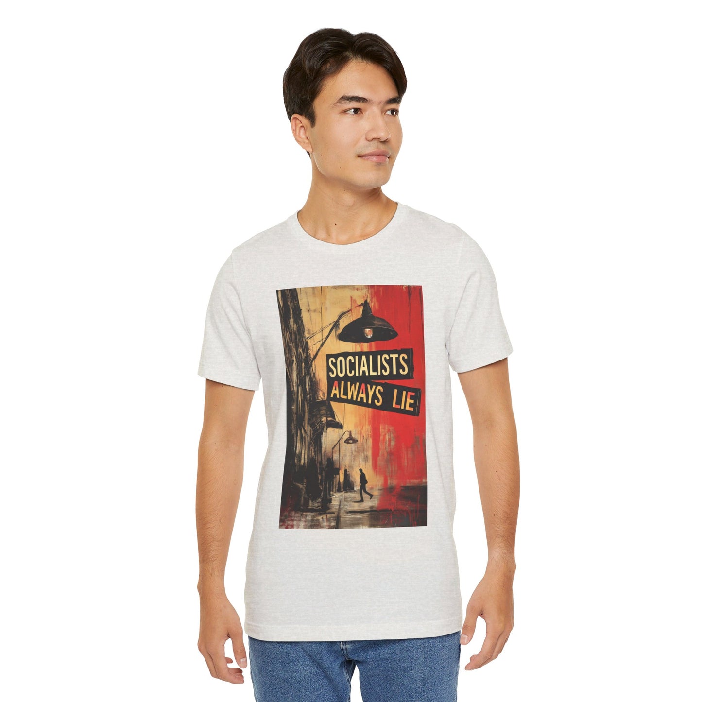 Socialists Always Lie - City Scene, Unisex Jersey Short Sleeve Tee