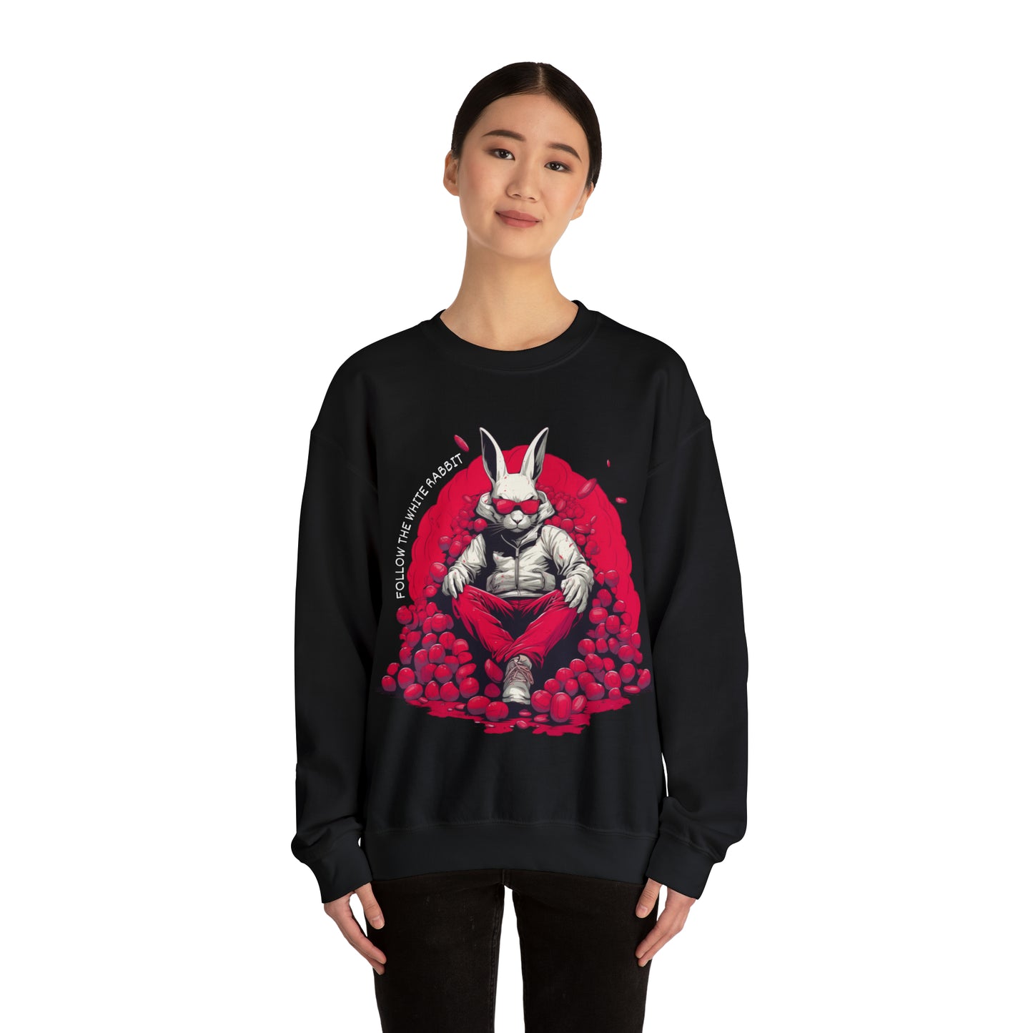 Follow The White Rabbit Signature Unisex Heavy Blend™ Crewneck Sweatshirt