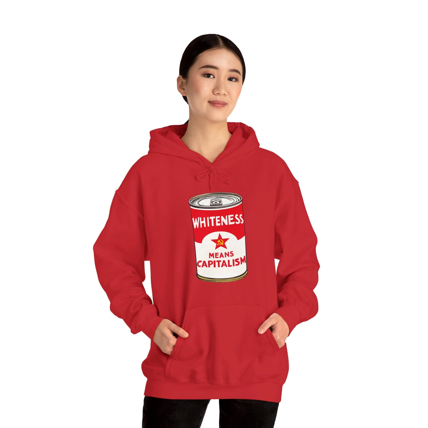 Whiteness Means Capitalism Soup Can Unisex Heavy Blend™ Hooded Sweatshirt