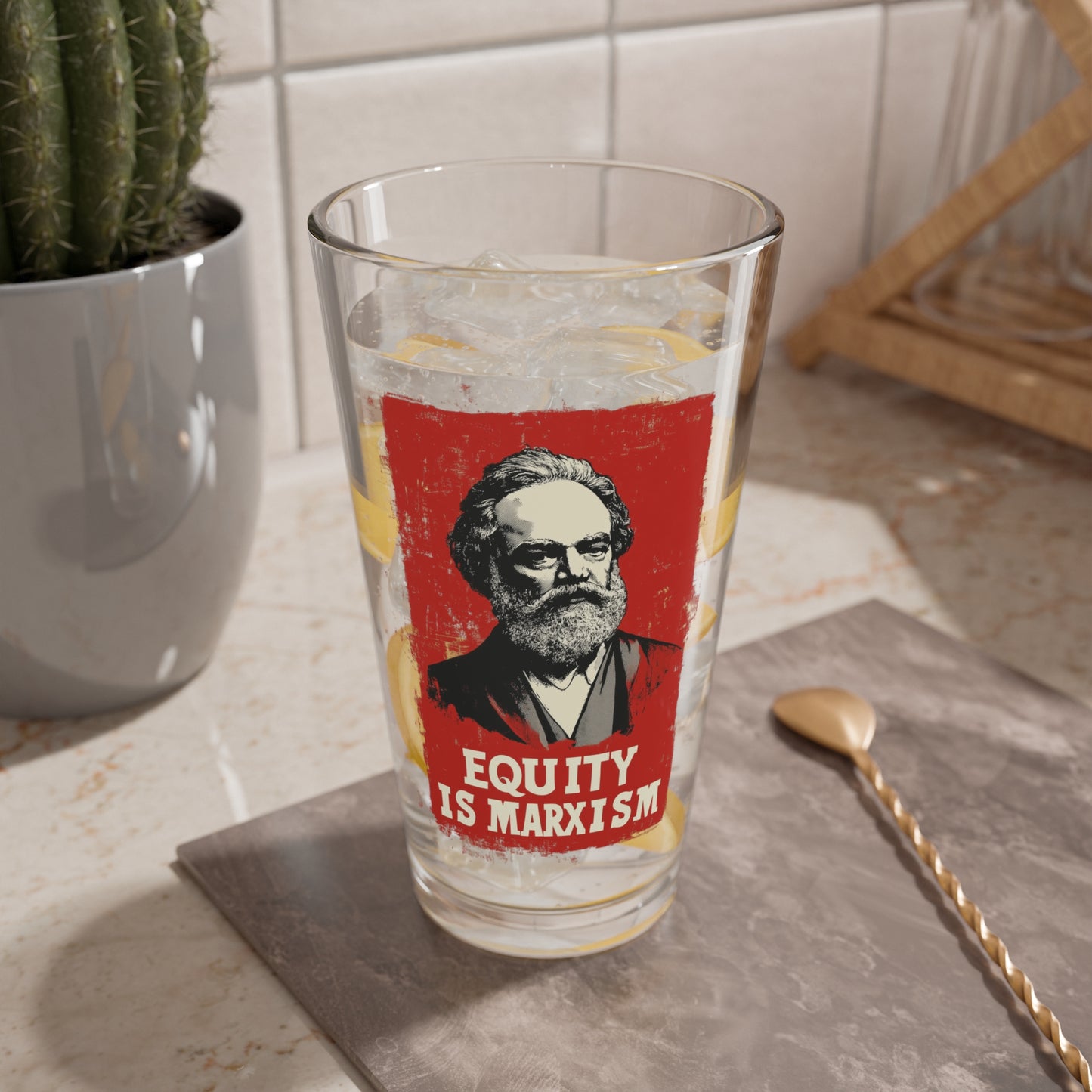 Equity Is Marxism Pint Glass, 16oz