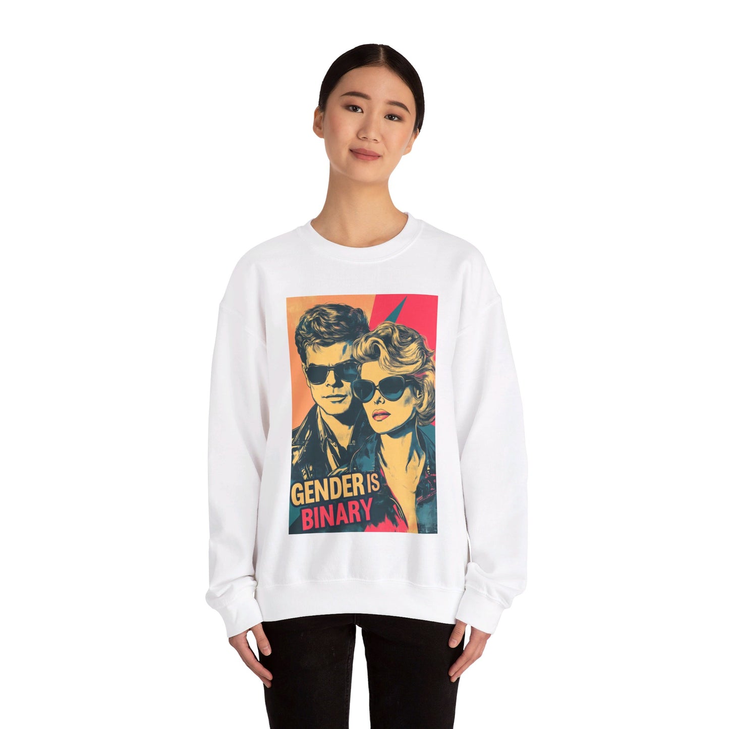 Gender Is Binary Unisex Heavy Blend™ Crewneck Sweatshirt