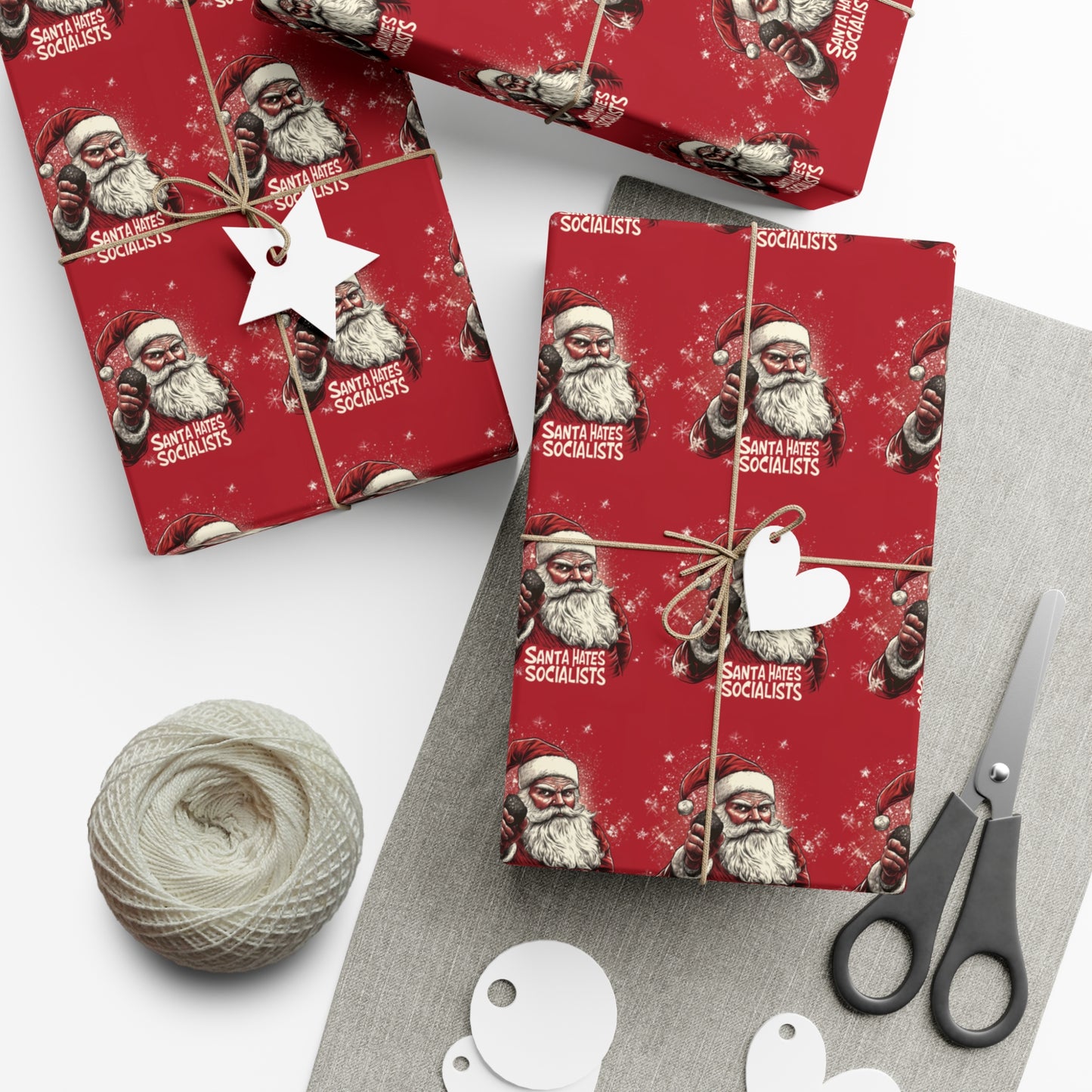 Santa Hates Socialists Gift Wrap Papers