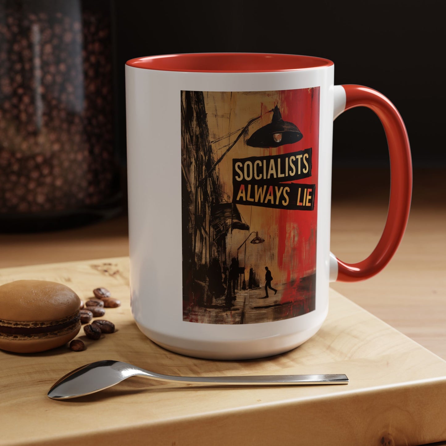 Socialists Always Lie - City Scene, Accent Coffee Mug (11or 15oz)