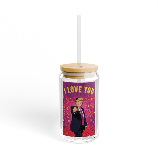 Donald Trump 'I Love You' Valentine's Day Sipper Glass, 16oz