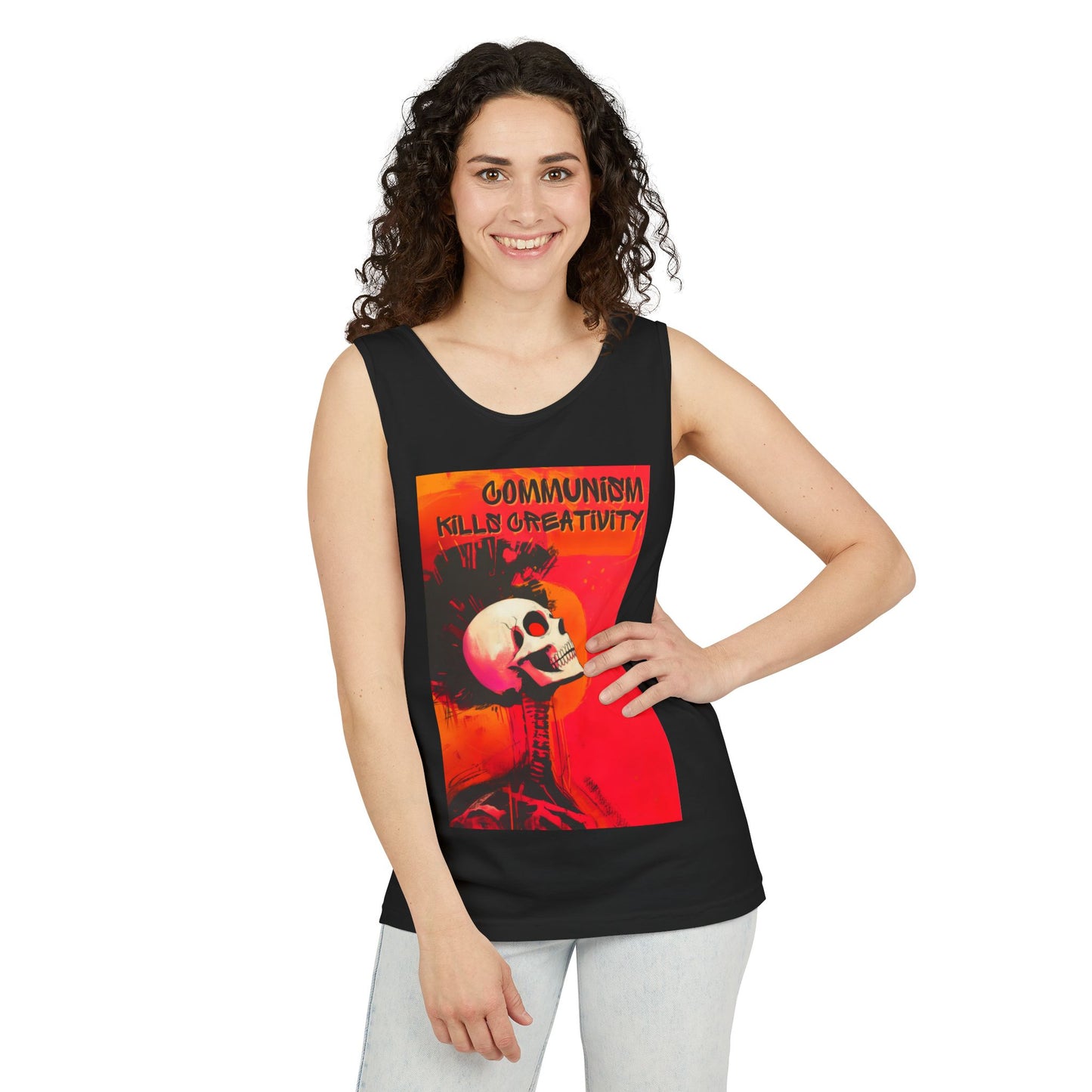 Communism Kills Creativity Unisex Garment-Dyed Tank Top