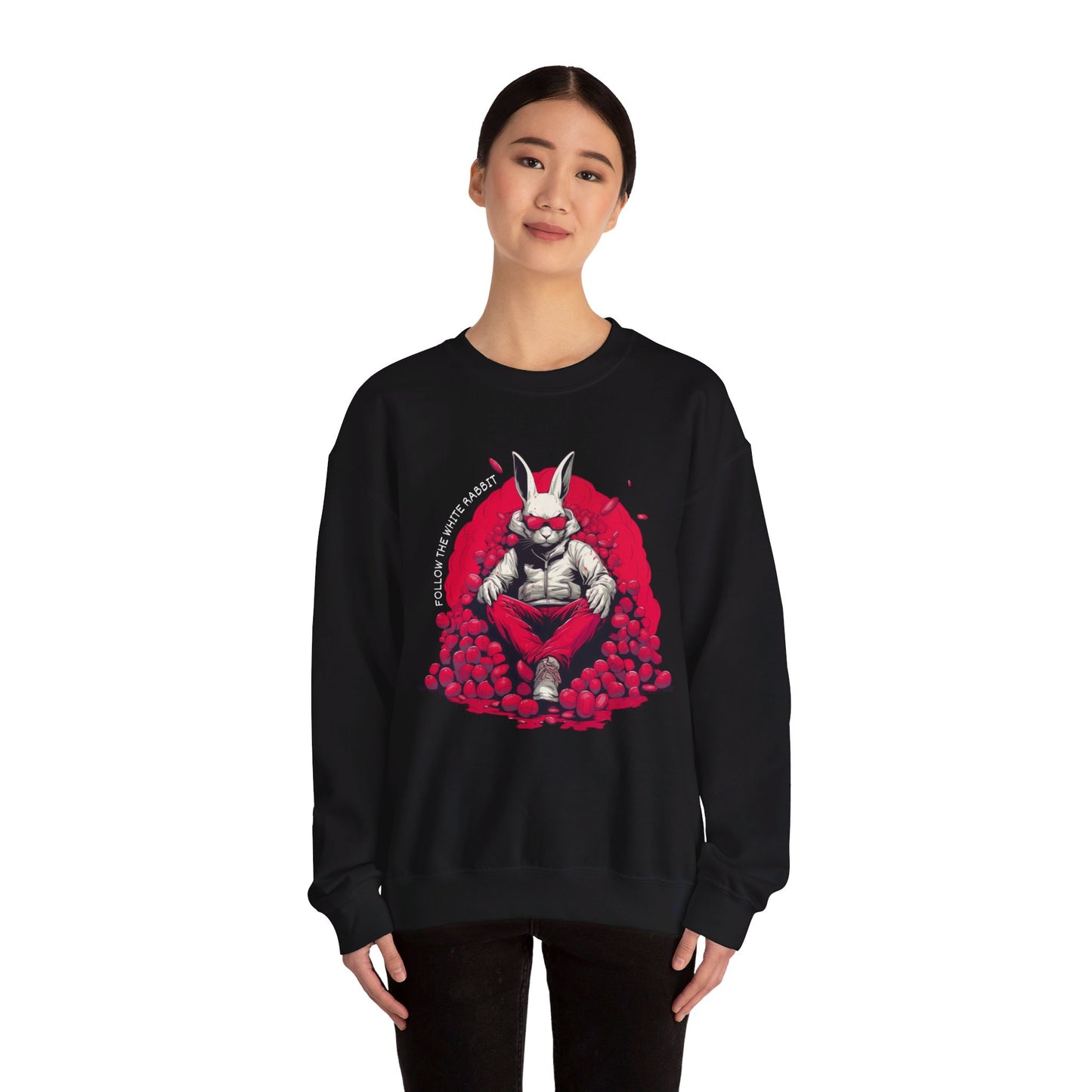 Follow The White Rabbit Signature Unisex Heavy Blend™ Crewneck Sweatshirt