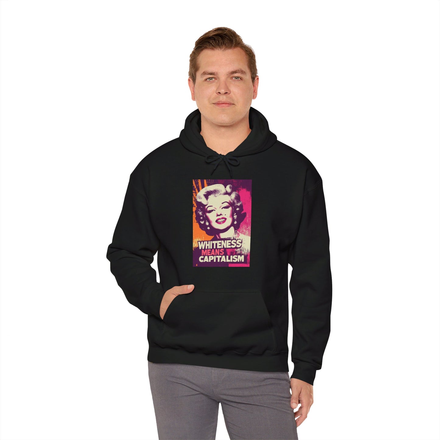 Whiteness Means Capitalism Warhol Tribute Unisex Heavy Blend™ Hooded Sweatshirt