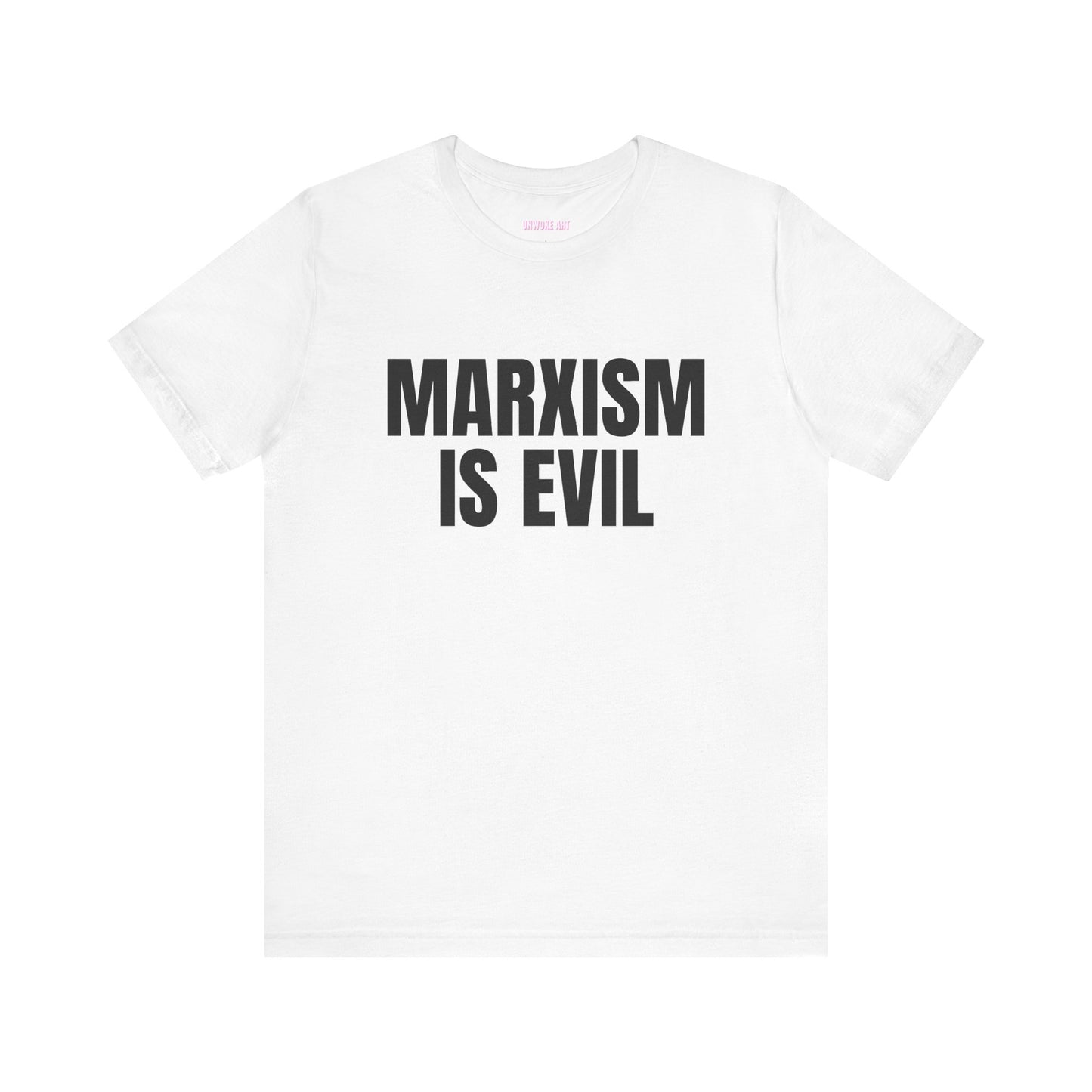 Marxism Is Evil (White/Black Font) Unisex Jersey Short Sleeve Tee