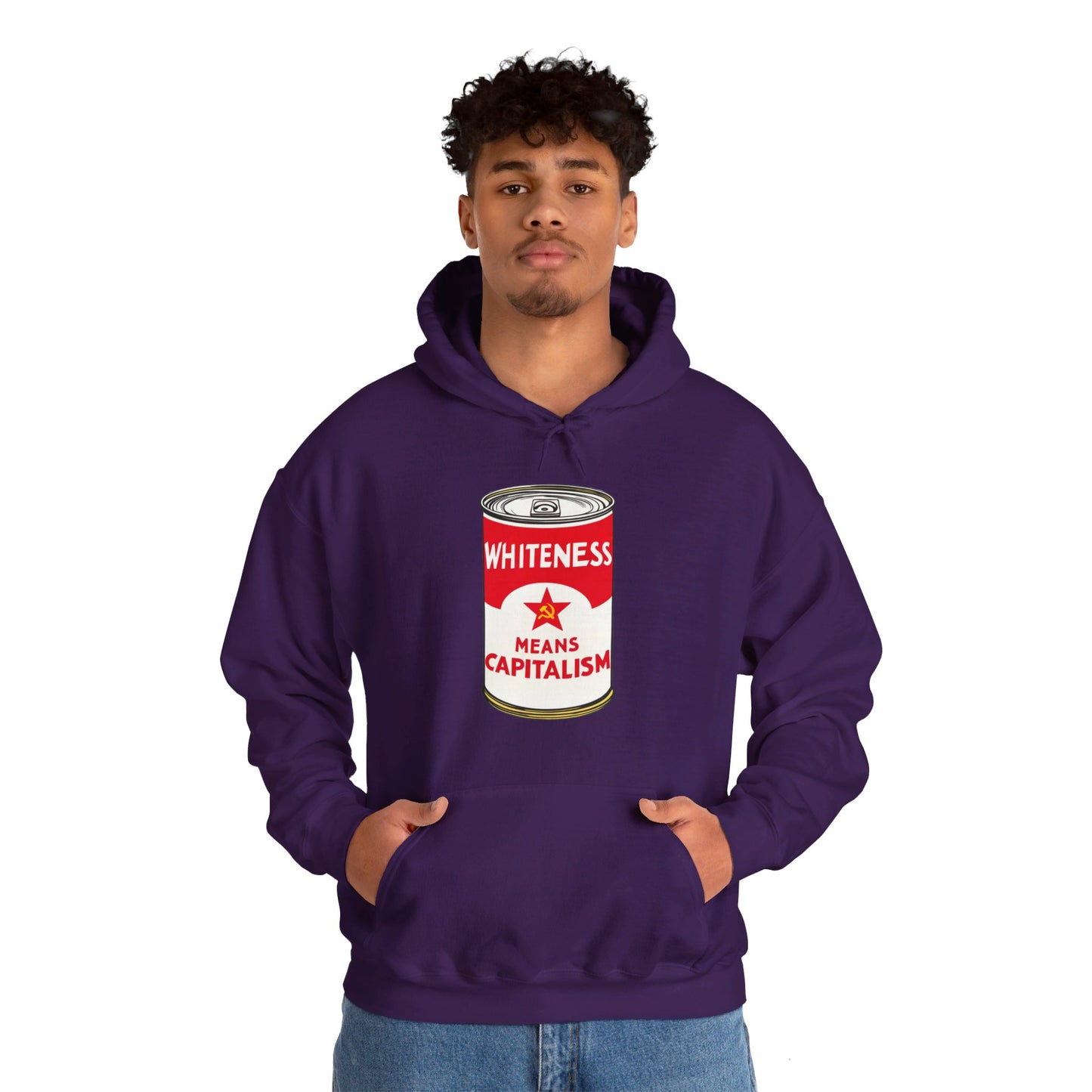 Whiteness Means Capitalism Soup Can Unisex Heavy Blend™ Hooded Sweatshirt