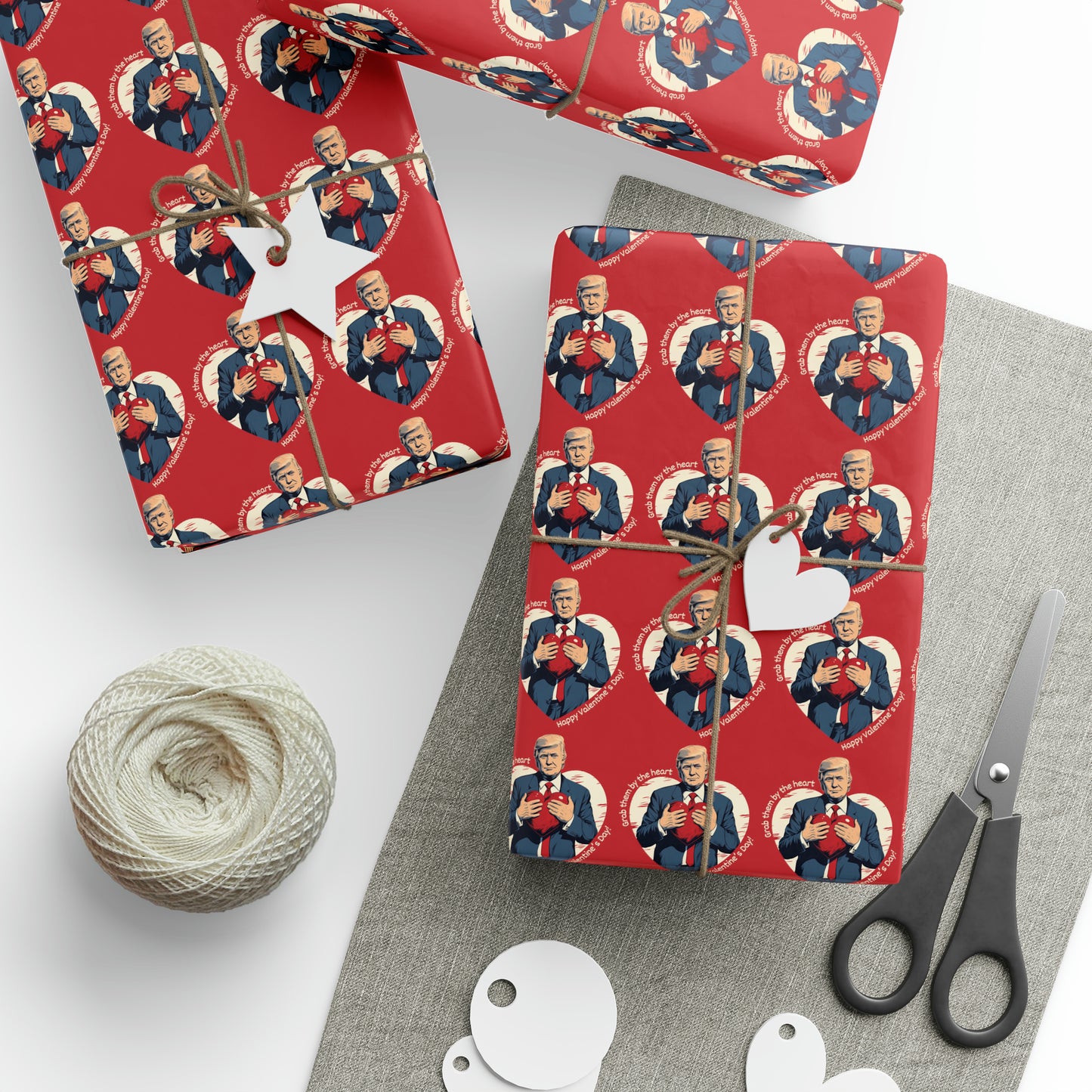 LIMITED EDITION: Grab Them By The Heart Trump Valentine's Day Wrapping Papers