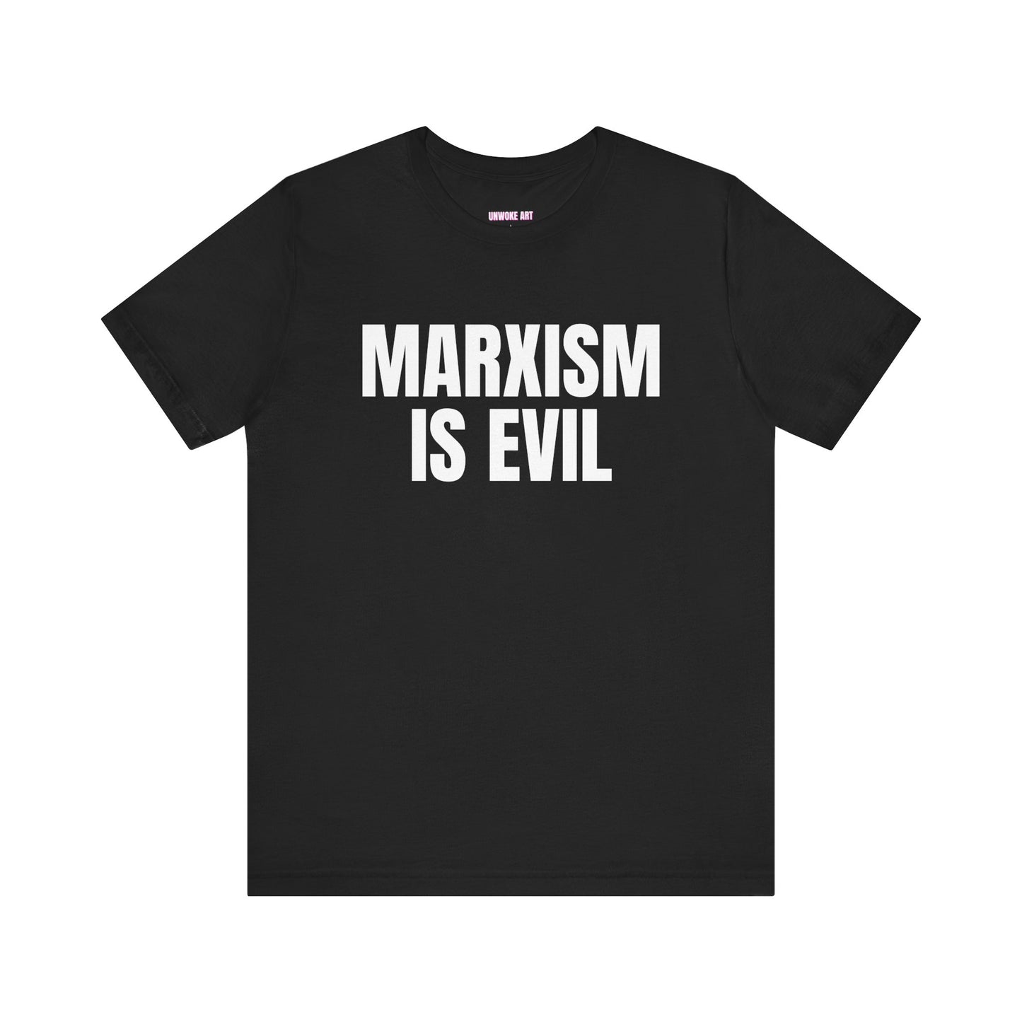 Marxism Is Evil (White/Black Font) Unisex Jersey Short Sleeve Tee