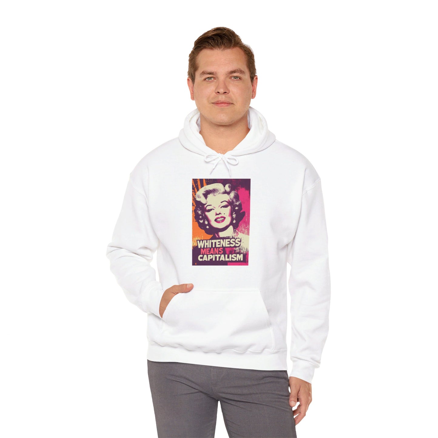 Whiteness Means Capitalism Warhol Tribute Unisex Heavy Blend™ Hooded Sweatshirt