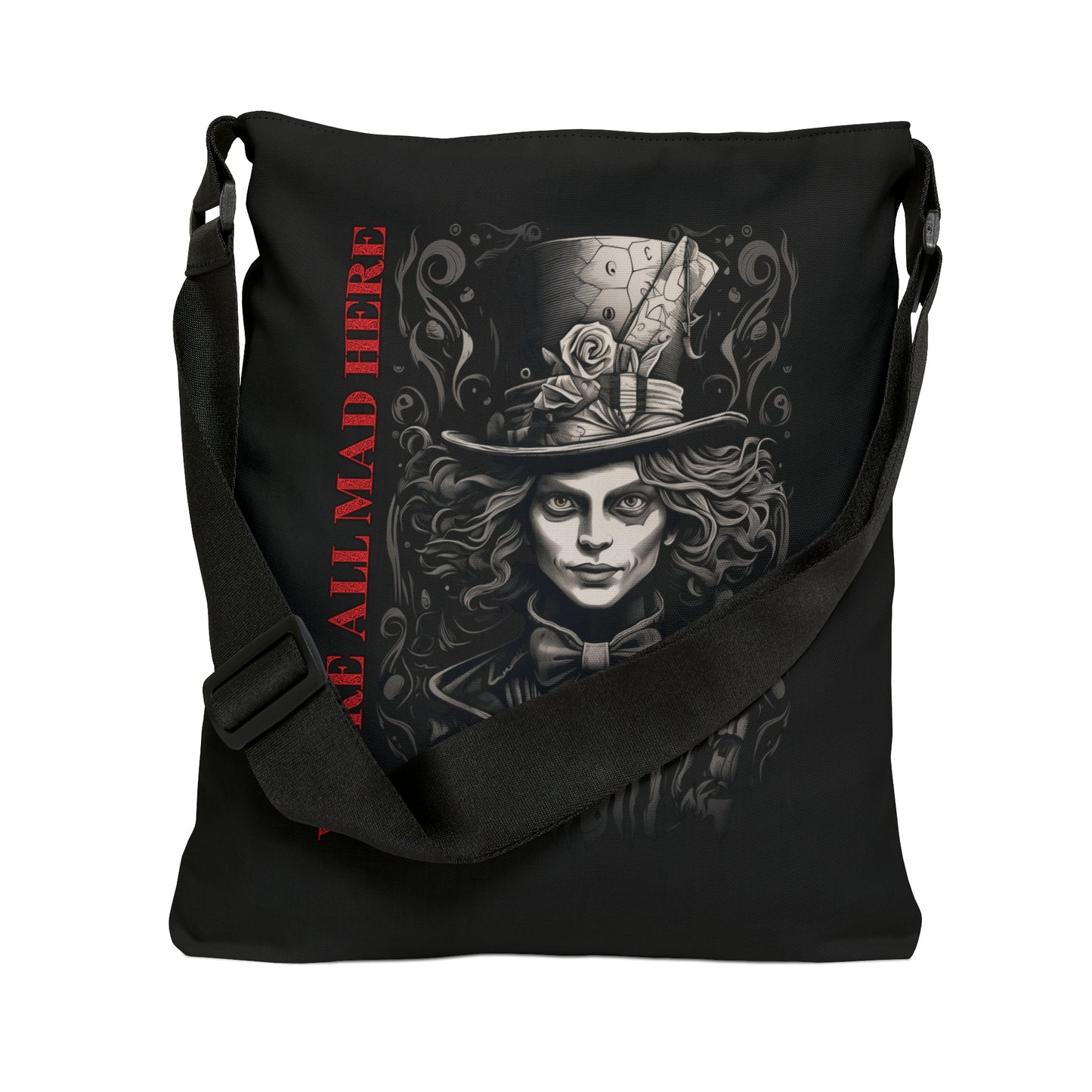 We're All Mad Here Signature Adjustable Tote Bag (AOP)