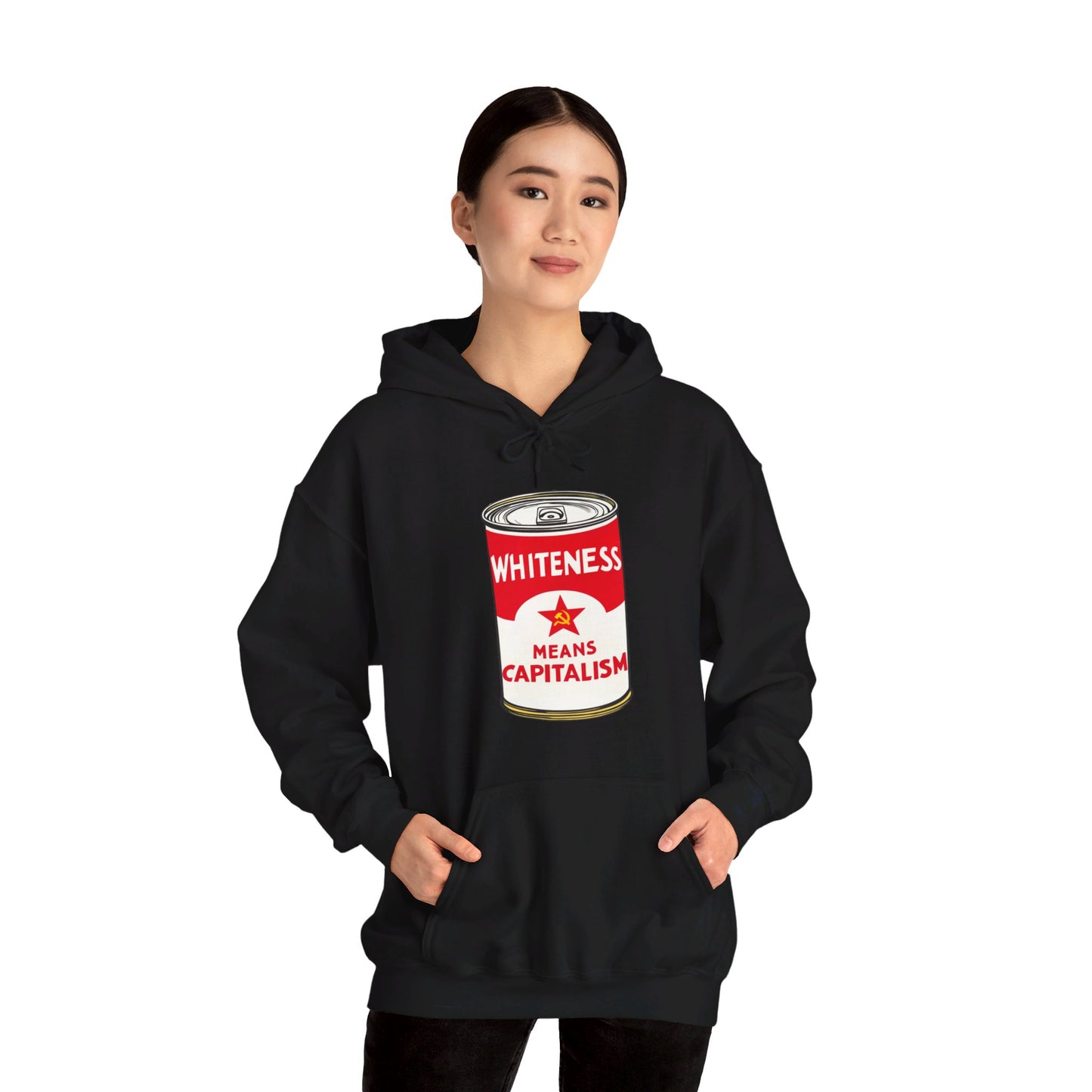 Whiteness Means Capitalism Soup Can Unisex Heavy Blend™ Hooded Sweatshirt