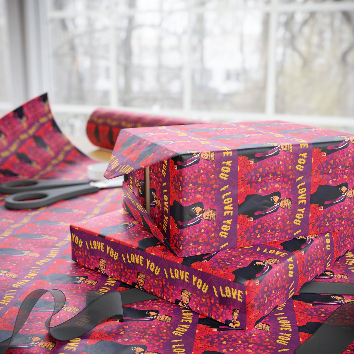 Donald Trump 'I Love You' Valentine's Day Wrapping Papers