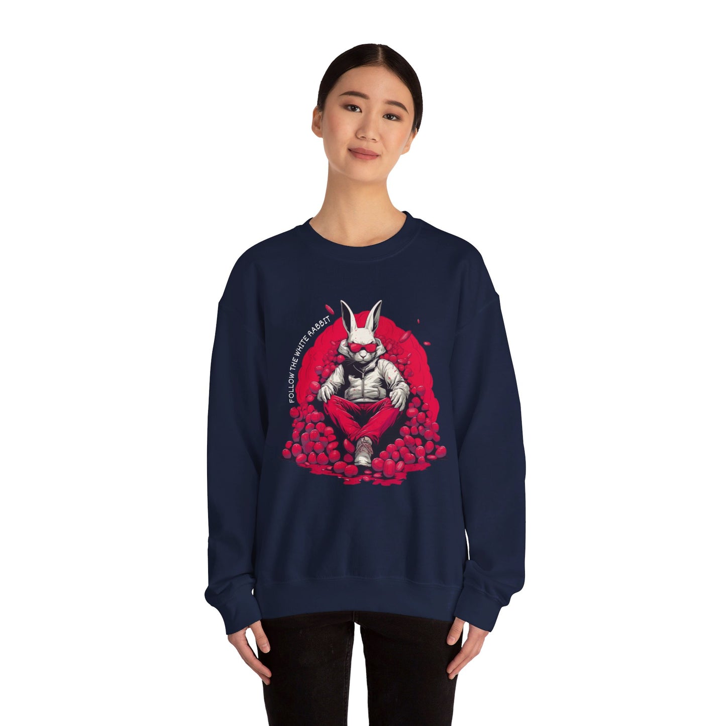 Follow The White Rabbit Signature Unisex Heavy Blend™ Crewneck Sweatshirt