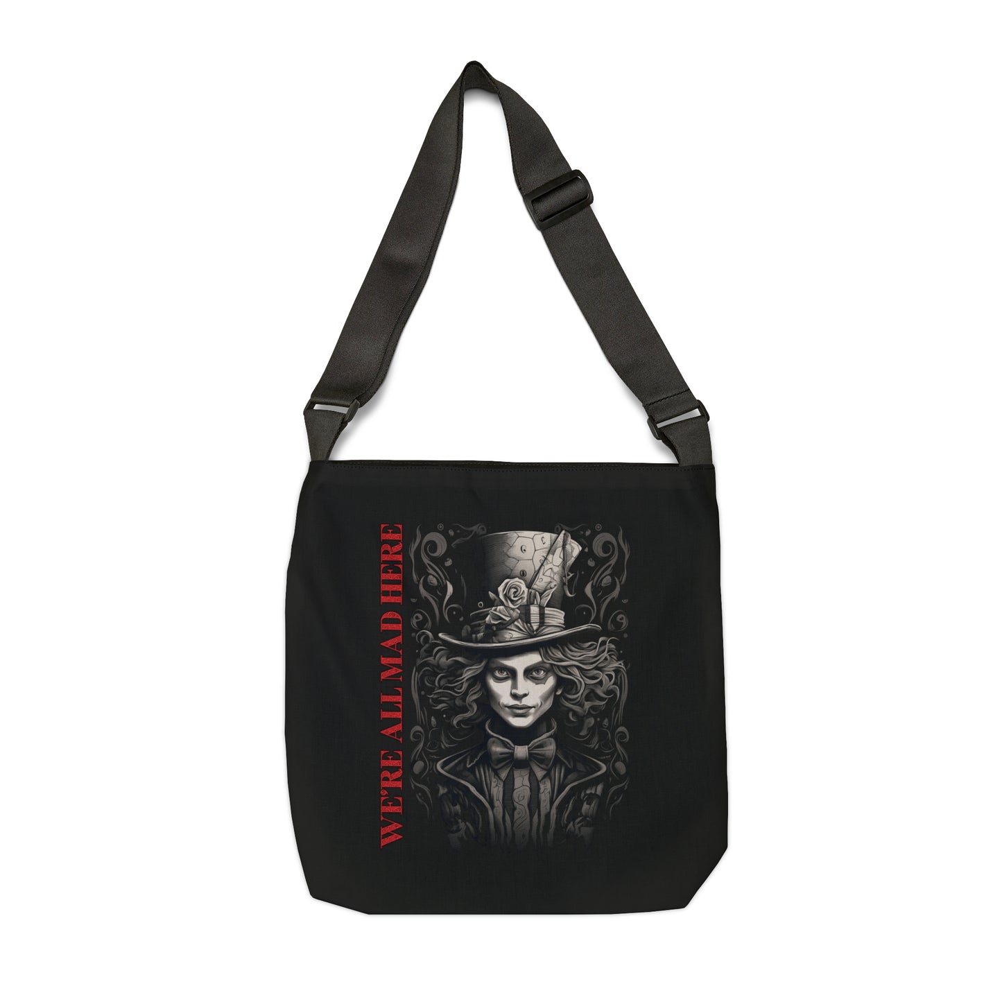 We're All Mad Here Signature Adjustable Tote Bag (AOP)