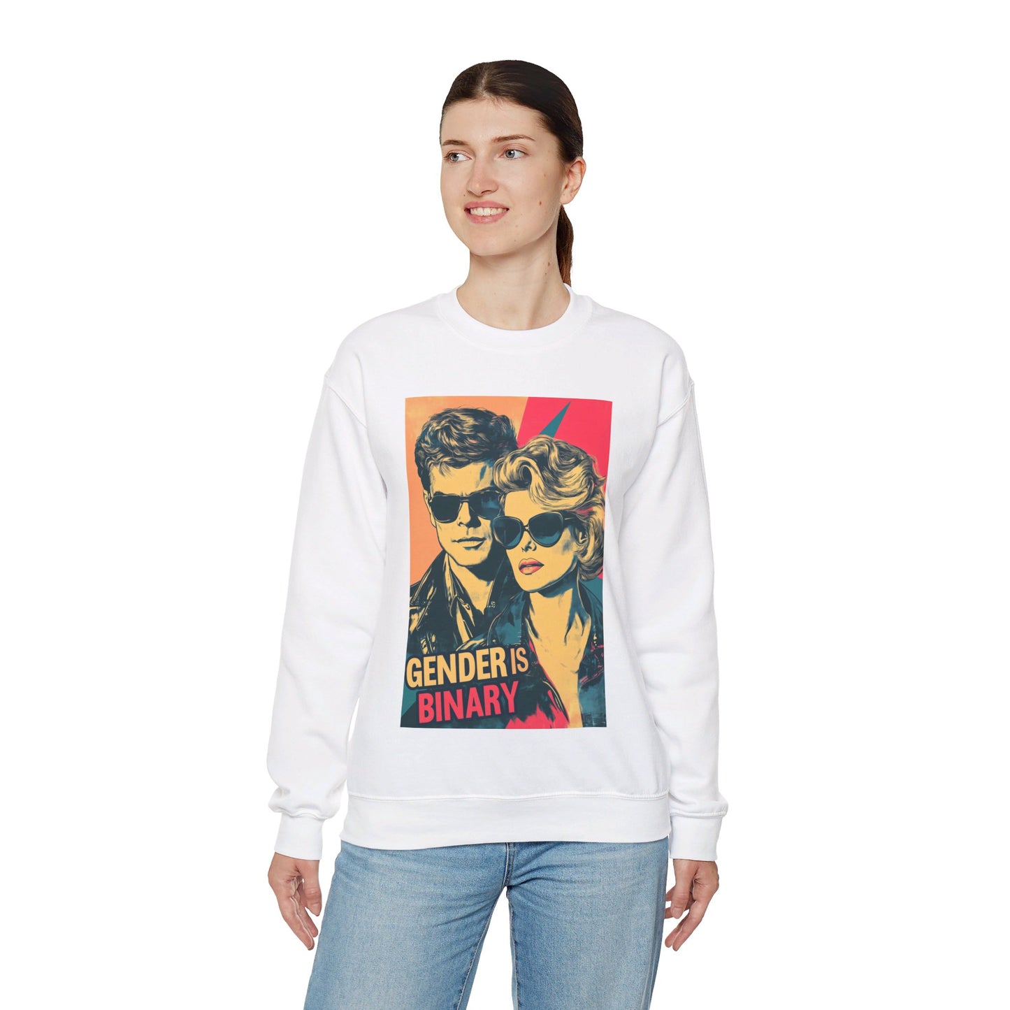 Gender Is Binary Unisex Heavy Blend™ Crewneck Sweatshirt