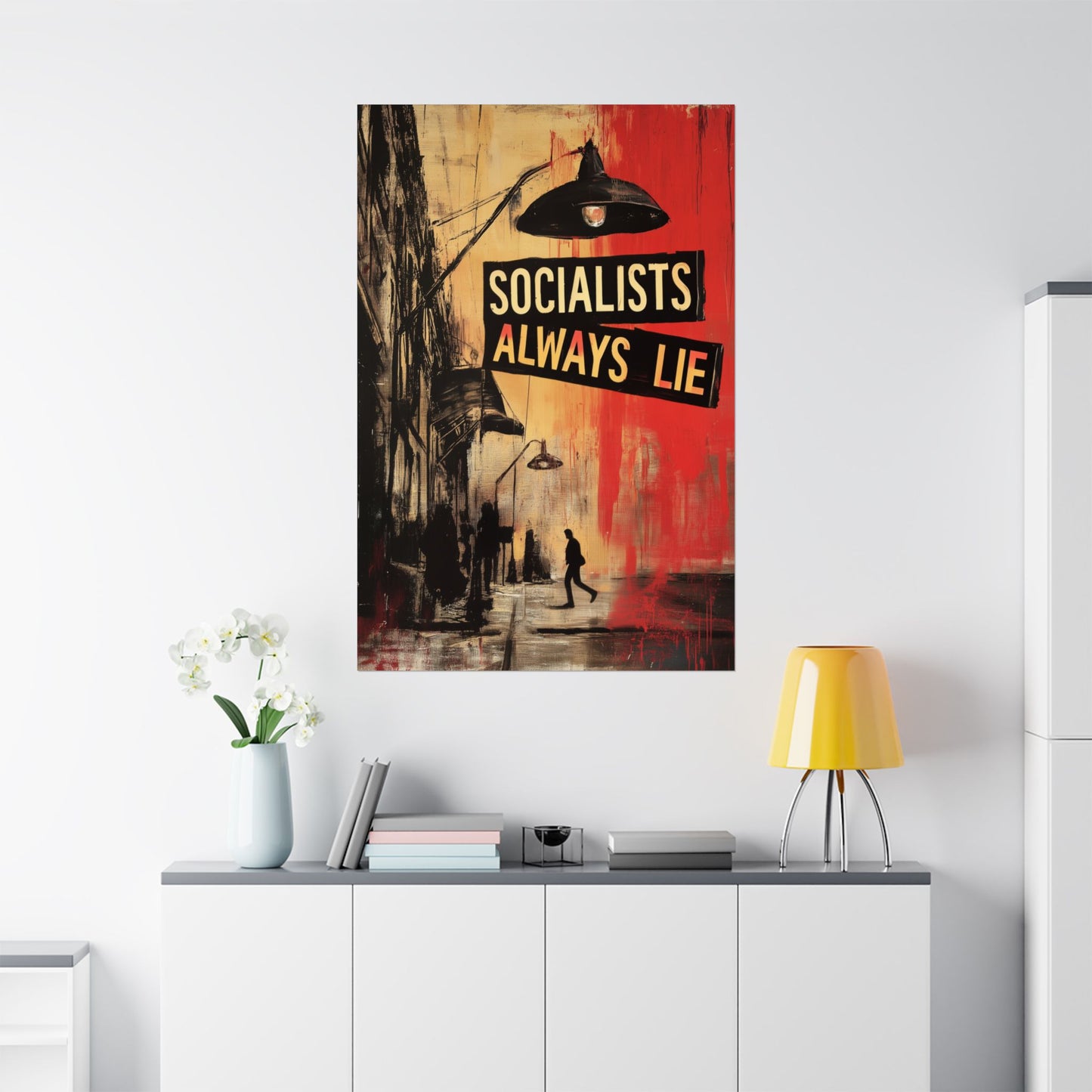 Socialists Always Lie - City Scene, Matte Vertical Posters