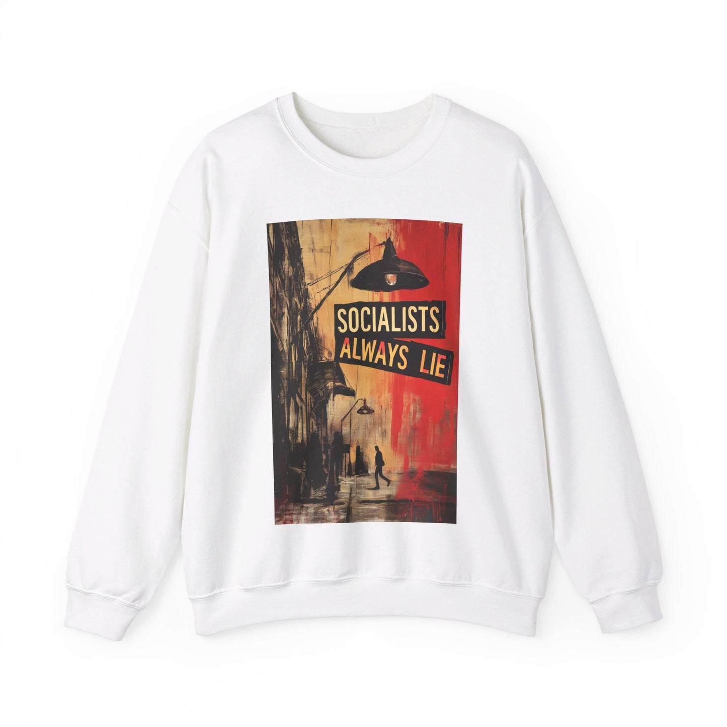 Socialists Always Lie - City Scene, Unisex Heavy Blend™ Crewneck Sweatshirt