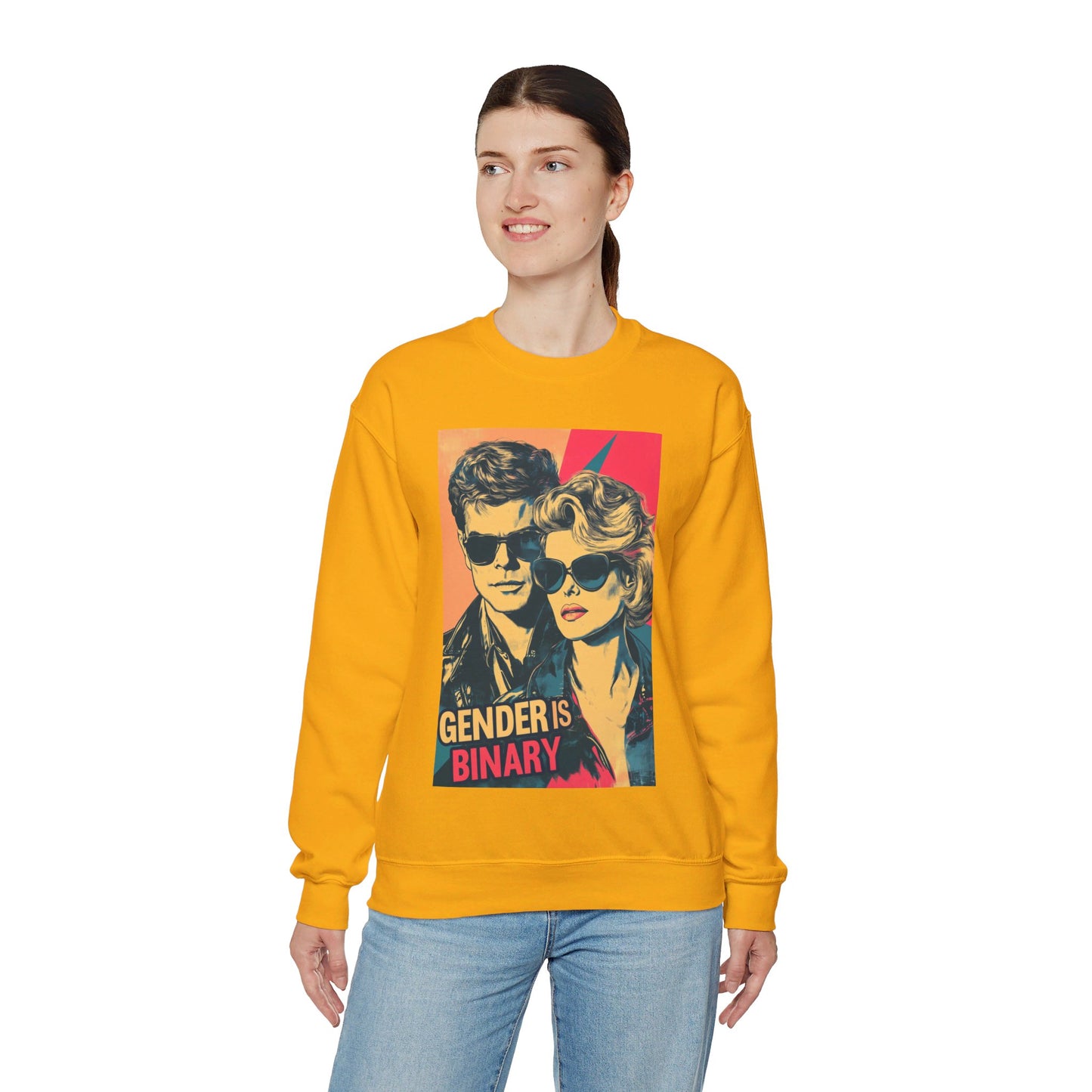 Gender Is Binary Unisex Heavy Blend™ Crewneck Sweatshirt