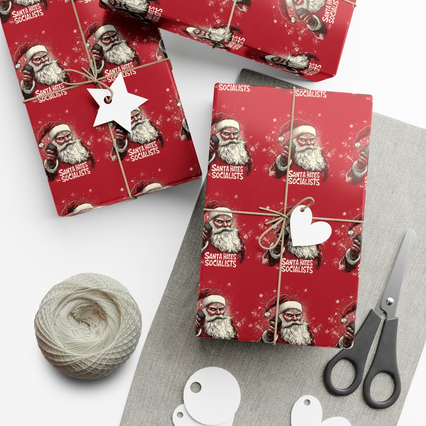 Santa Hates Socialists Gift Wrap Papers