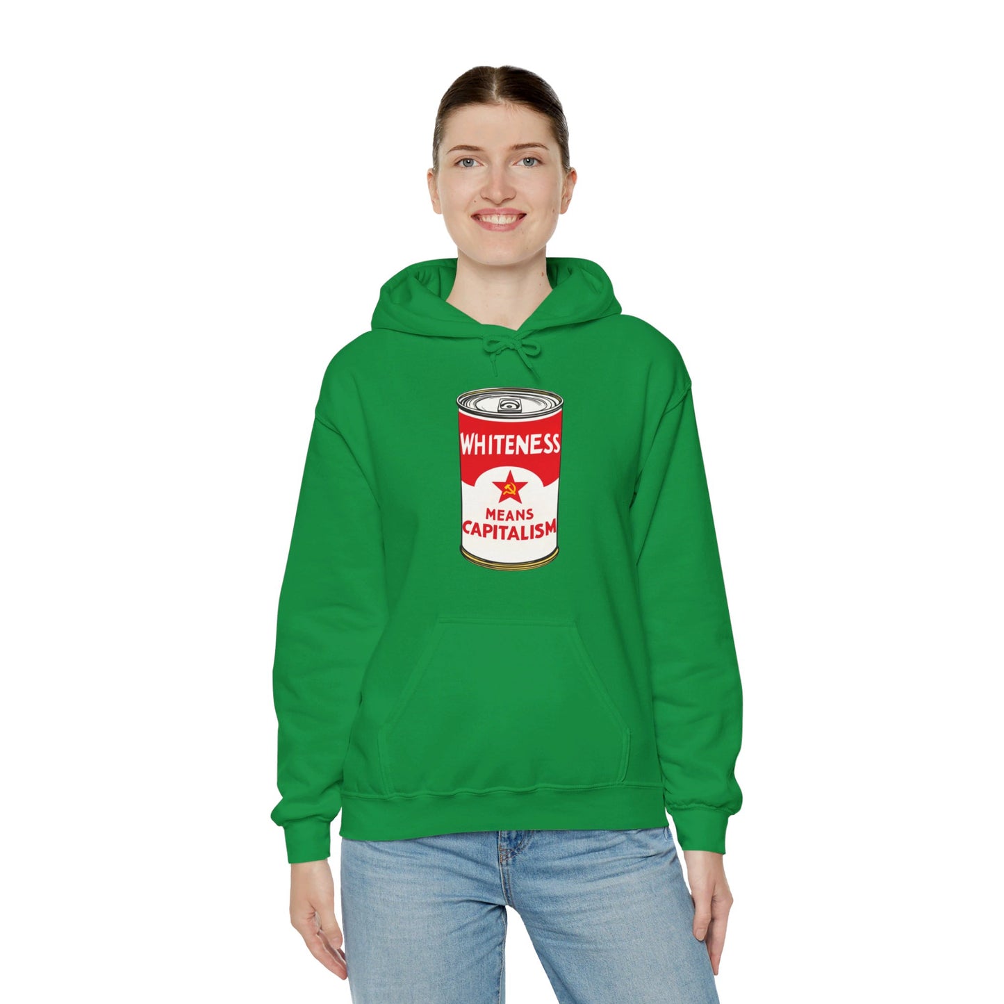 Whiteness Means Capitalism Soup Can Unisex Heavy Blend™ Hooded Sweatshirt