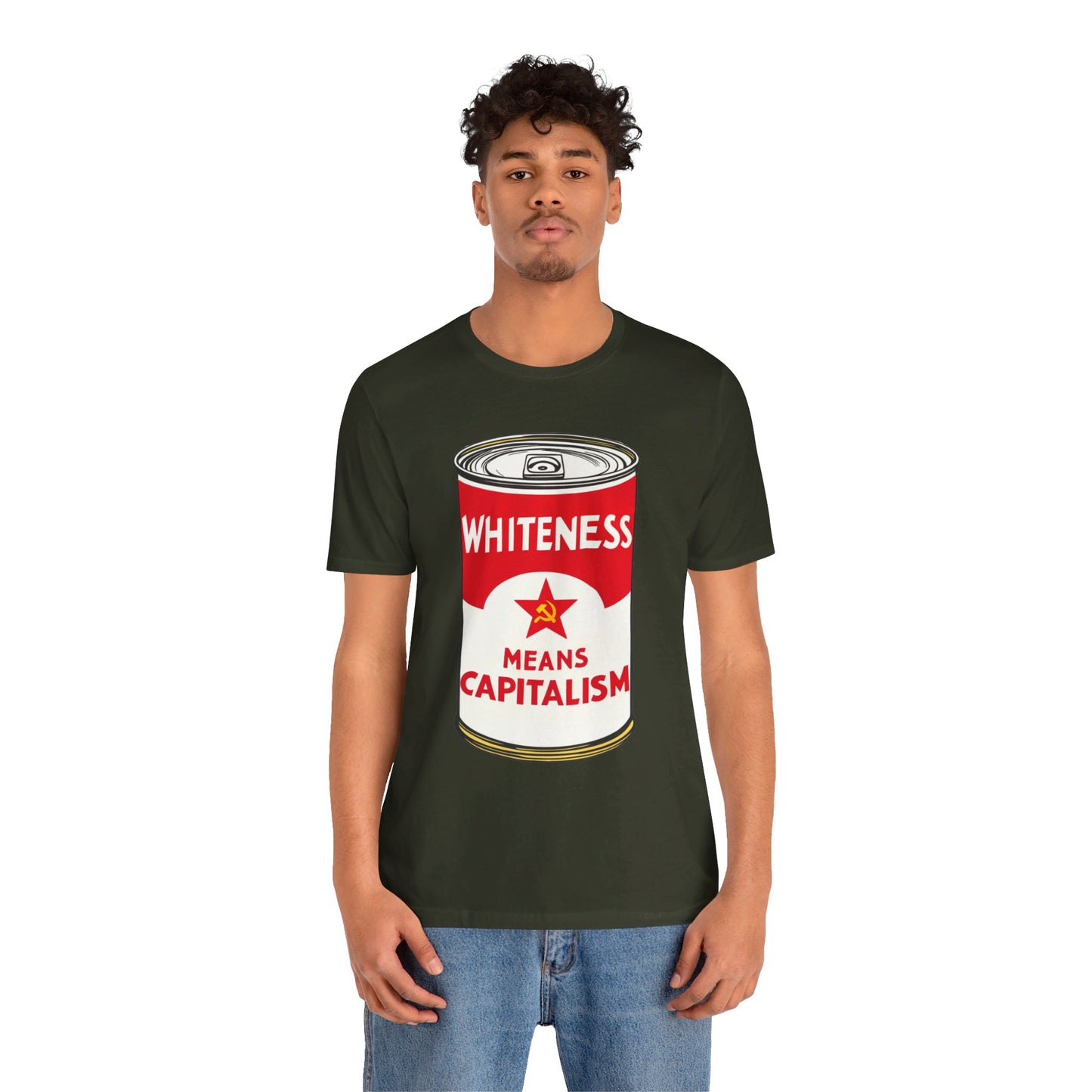 Whiteness Means Capitalism Soup Can Unisex Jersey Short Sleeve Tee